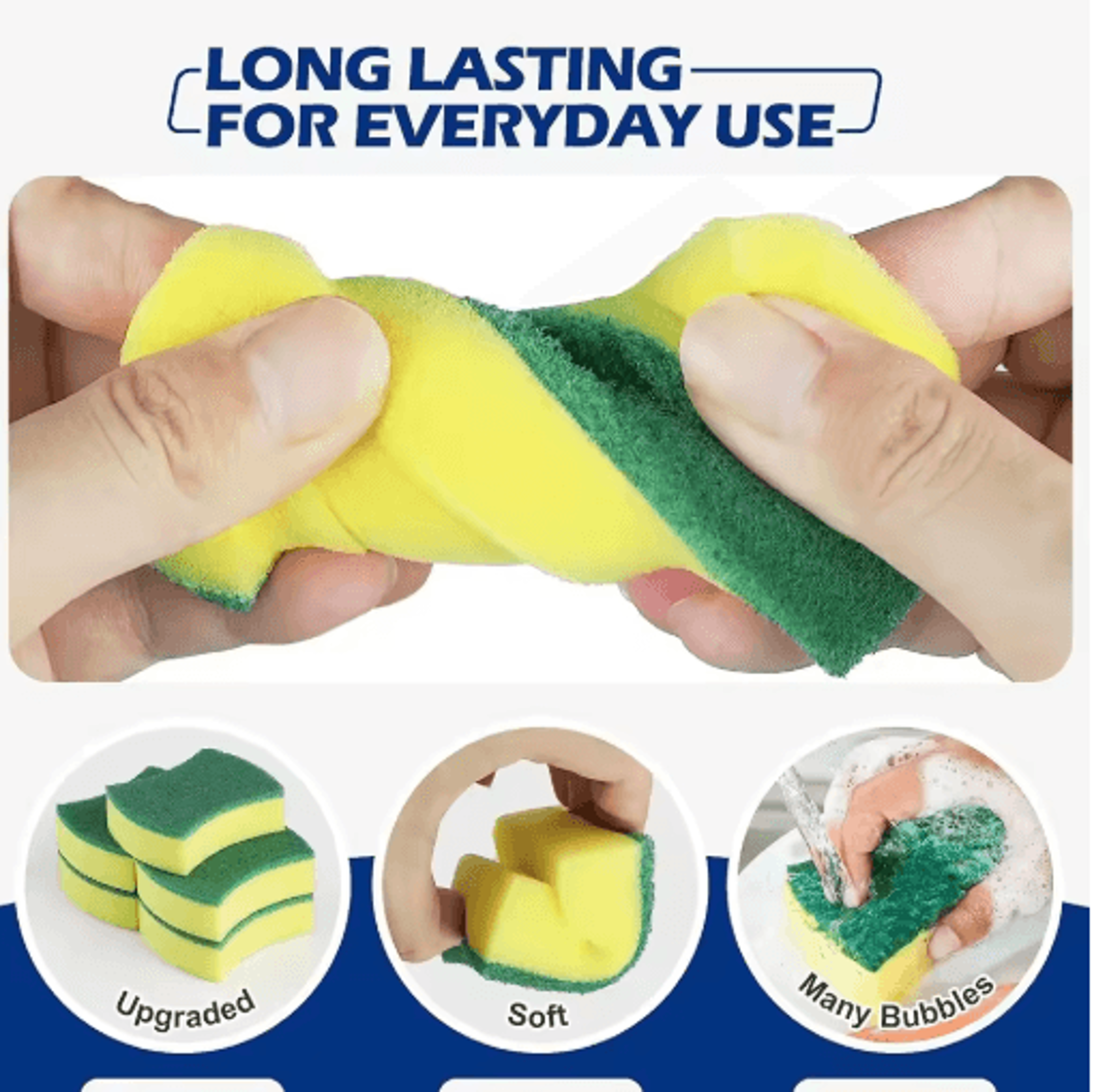 Soft Absorbent Dishwashing Sponges Kitchen Scrub Sponge  Scouring Pads For Pots Pans  Household Cle 9