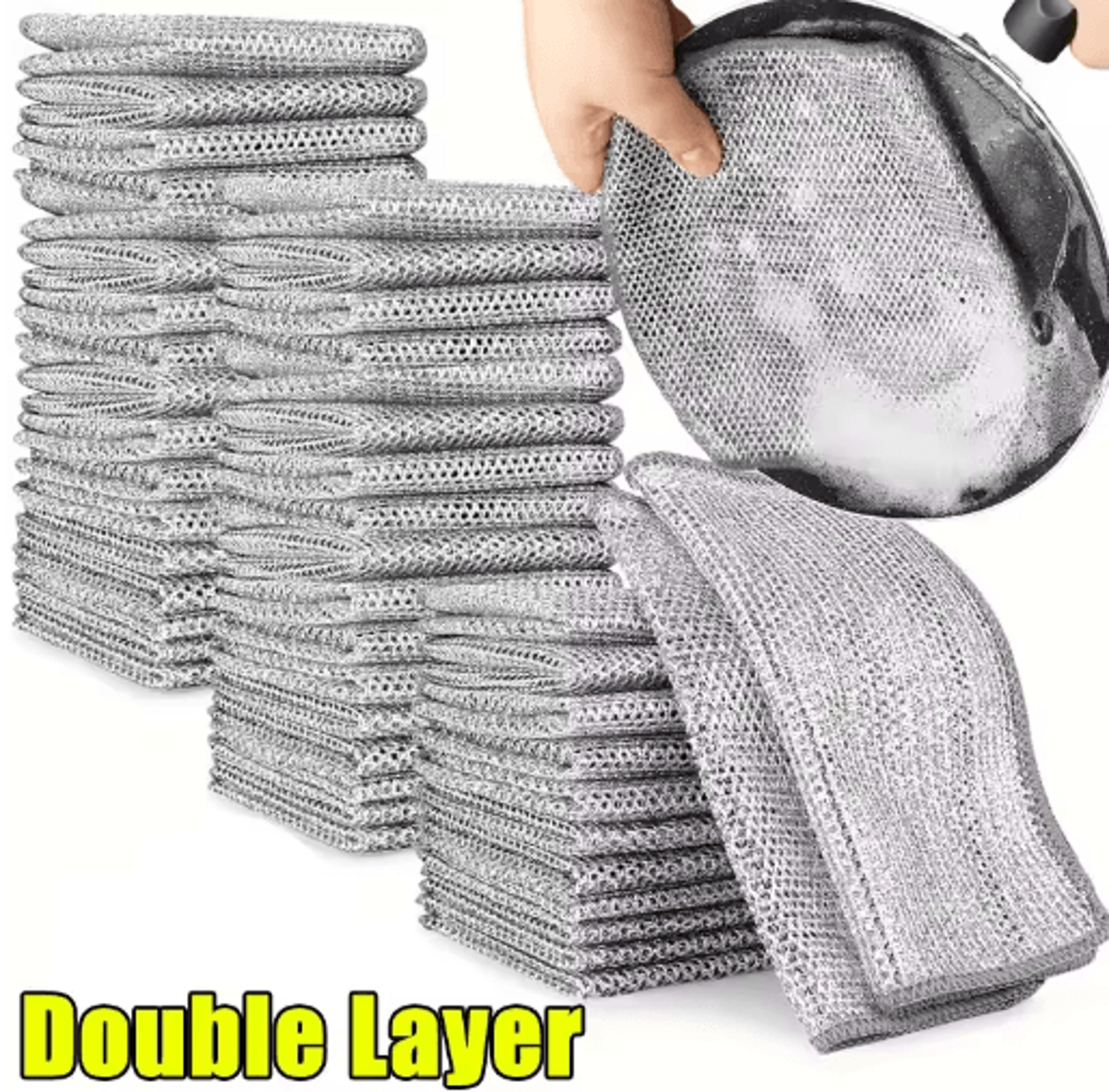 Magic DoubleSided Wire Dishwashing Cloth  Thickened NonScratch Kitchen Cleaning Rag For Pots Pans   1