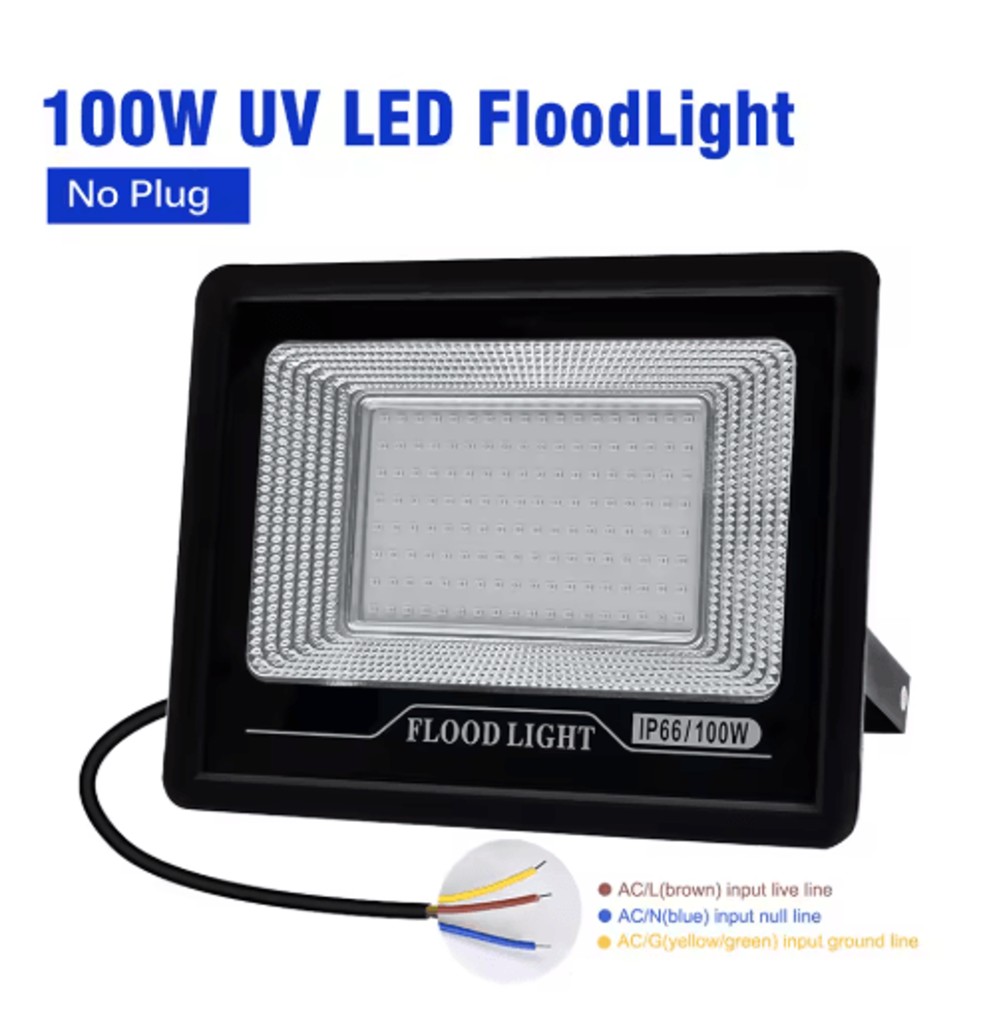 50W100W LED UV Floodlight 395400nm IP66 Waterproof Black Light For Parties  Outdoor Events 6