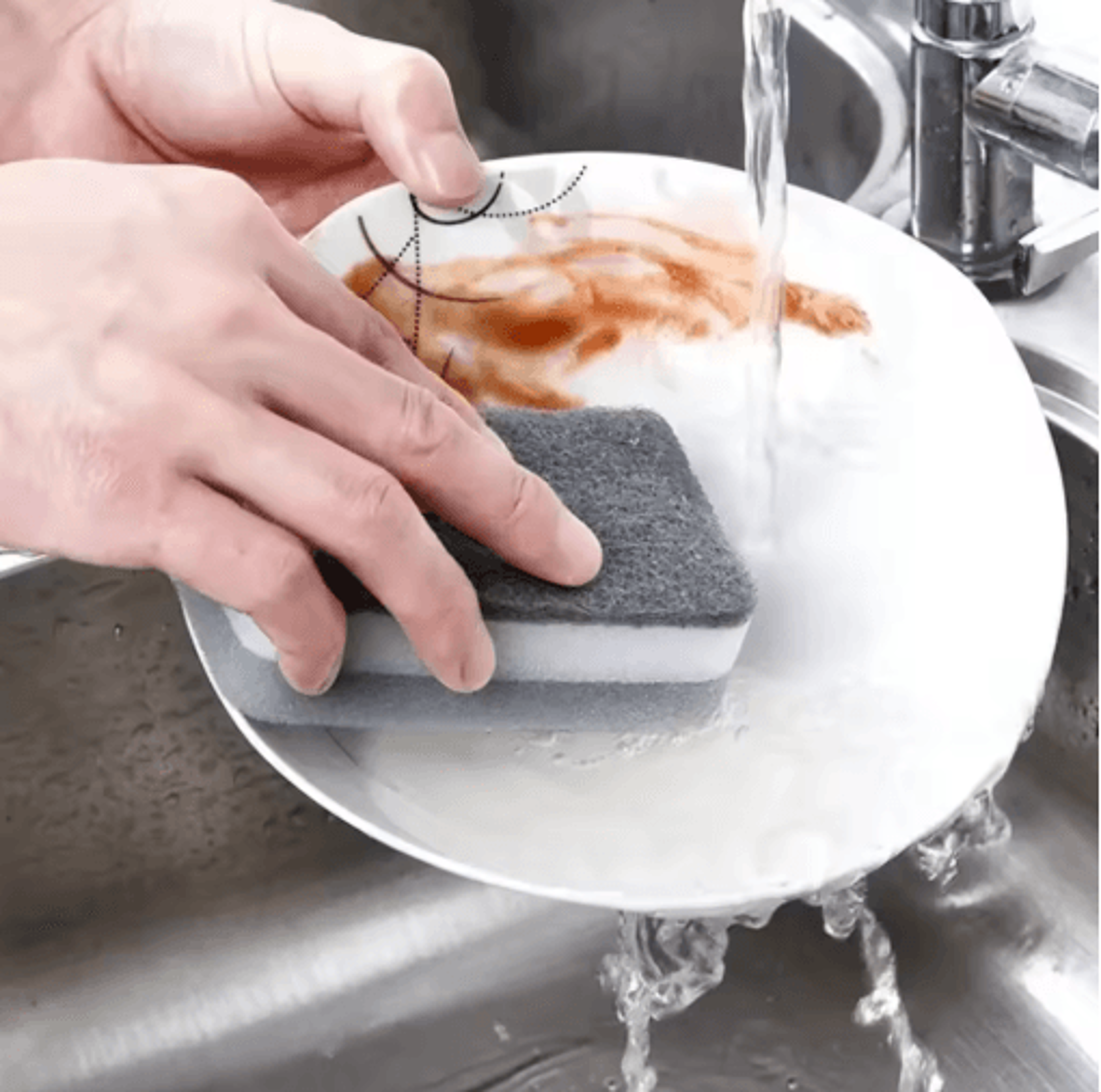 Magic 3Layer Kitchen Cleaning Sponge  Reusable Dishwashing Sponge For Pots Pans  Dishes 10