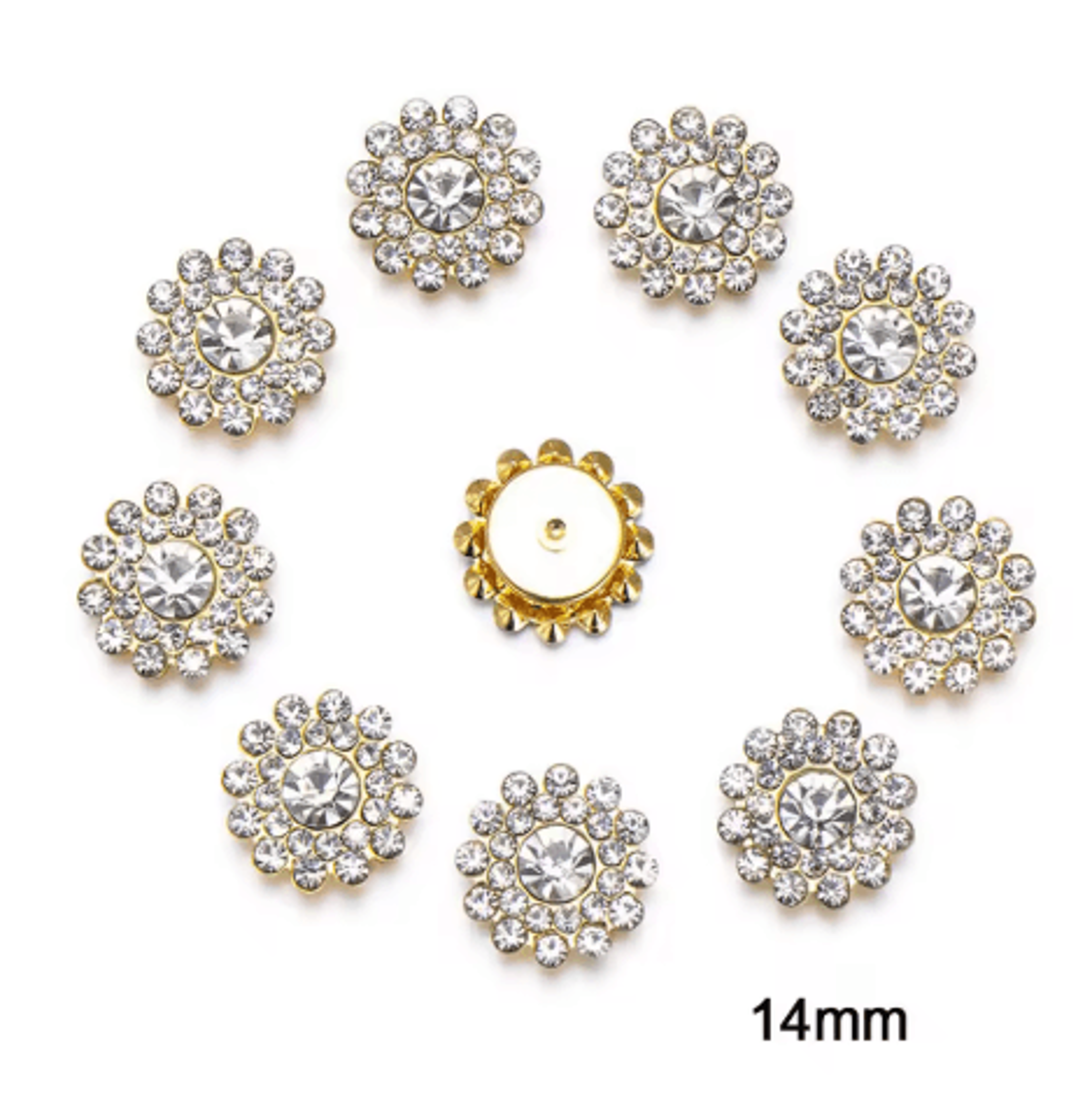 10Piece Snowflake Pearl Rhinestone Buttons  Decorative Flatback Embellishments For Clothing  DIY Cr 3