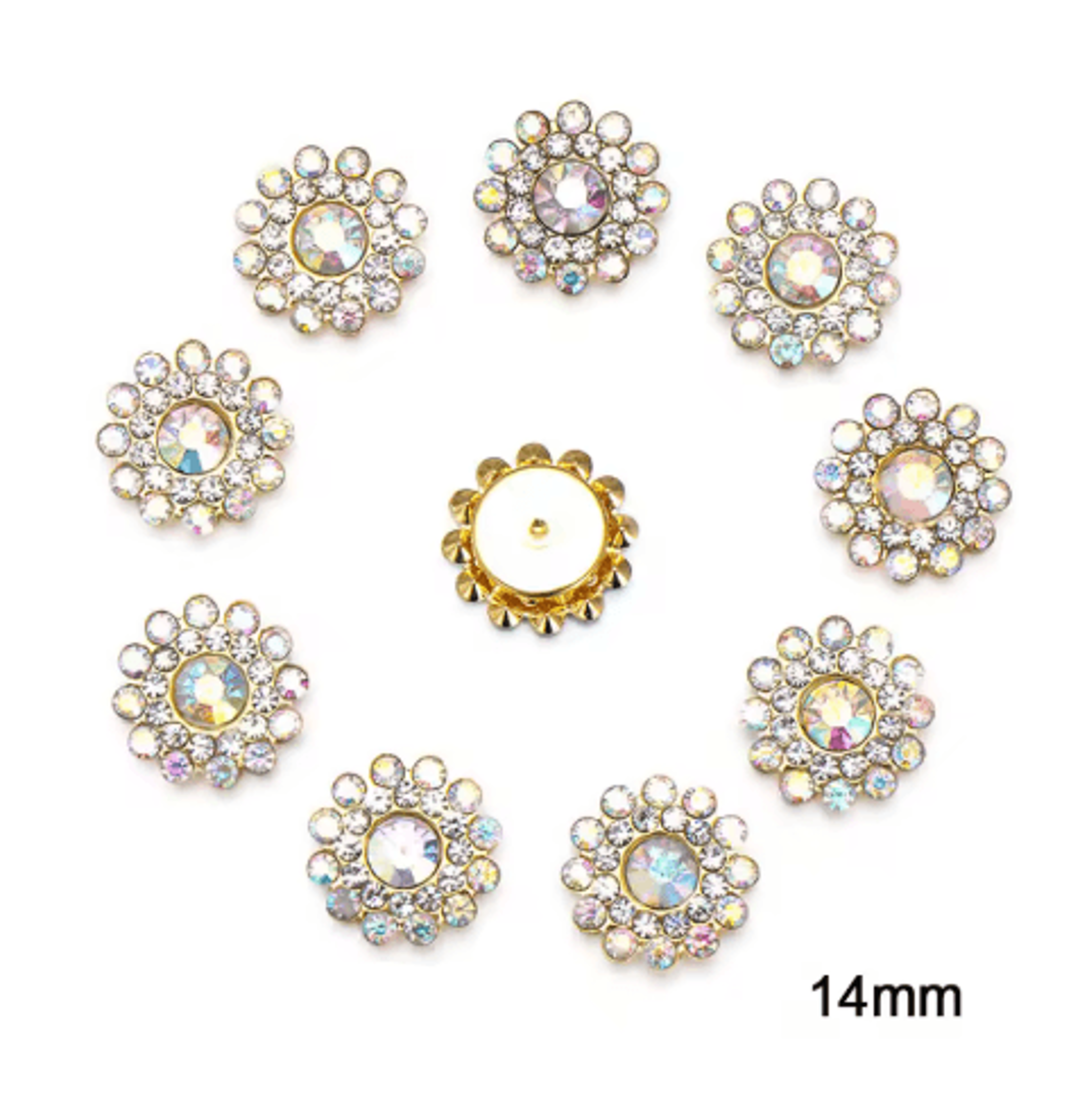 10Piece Snowflake Pearl Rhinestone Buttons  Decorative Flatback Embellishments For Clothing  DIY Cr 13