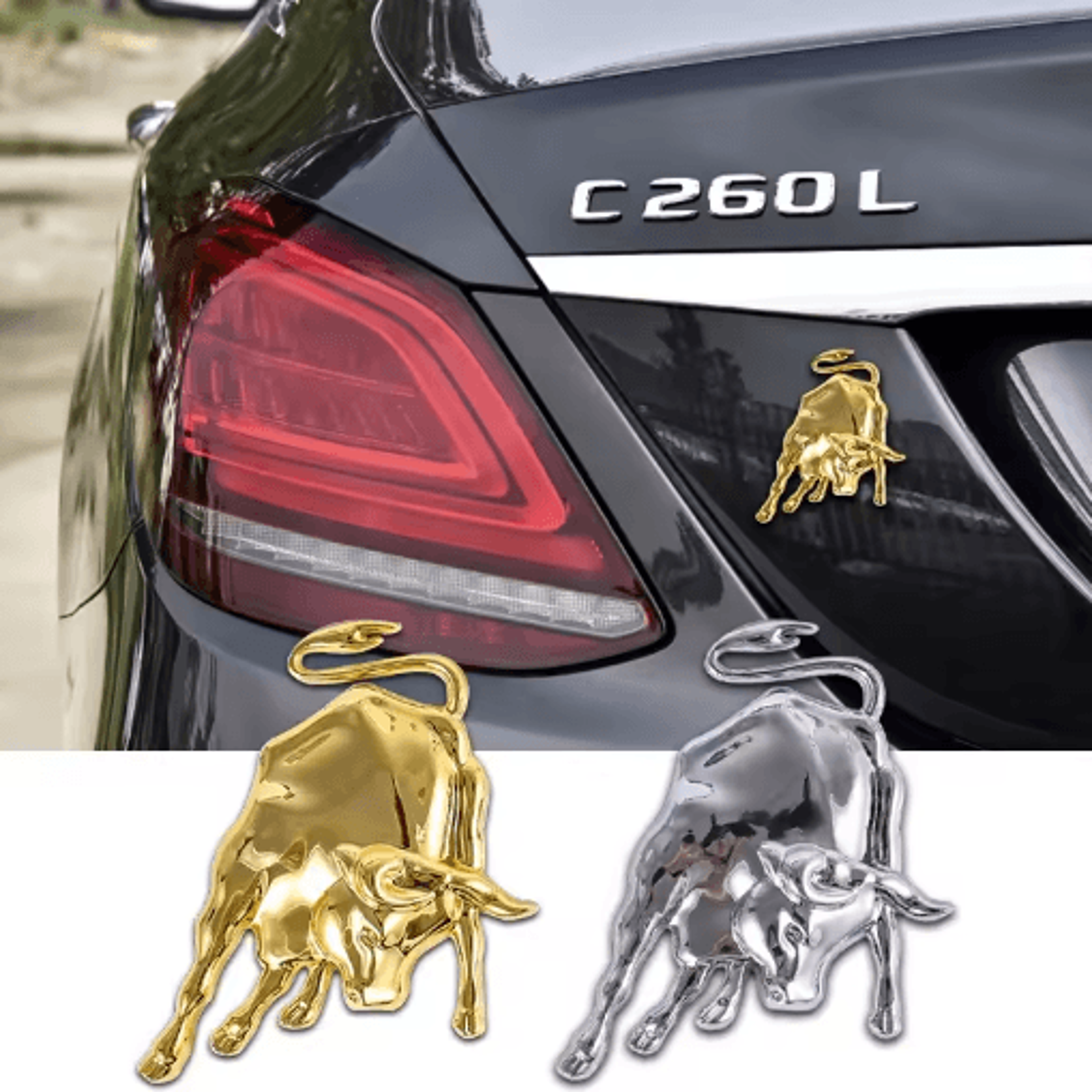 3D Metal Bull Emblem Sticker  Universal Car  Motorcycle Decorative Badge 5