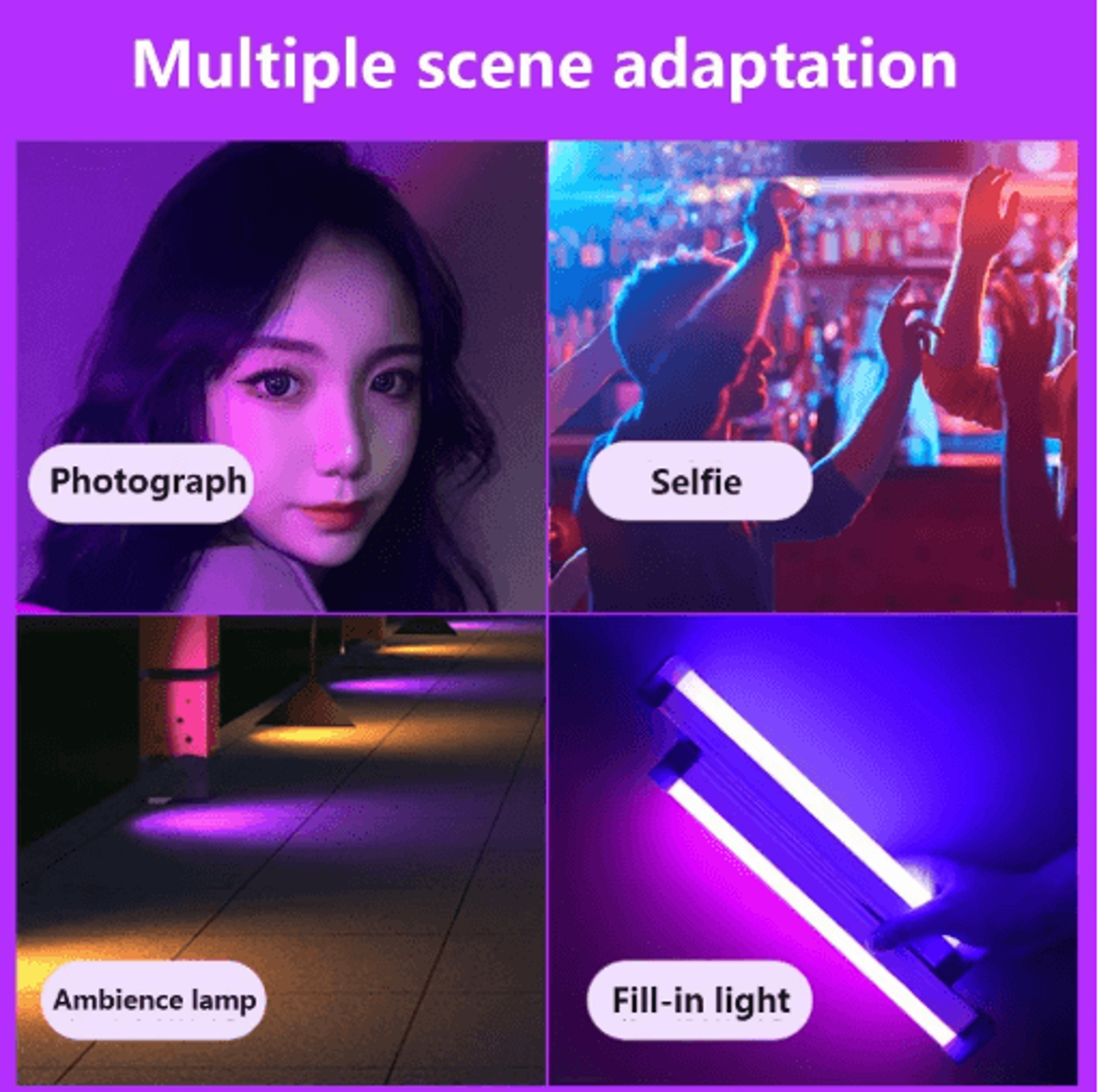 RGB USB Tube Light  Colorful LED Ambient Light Stick For Photography  Room Decor 4
