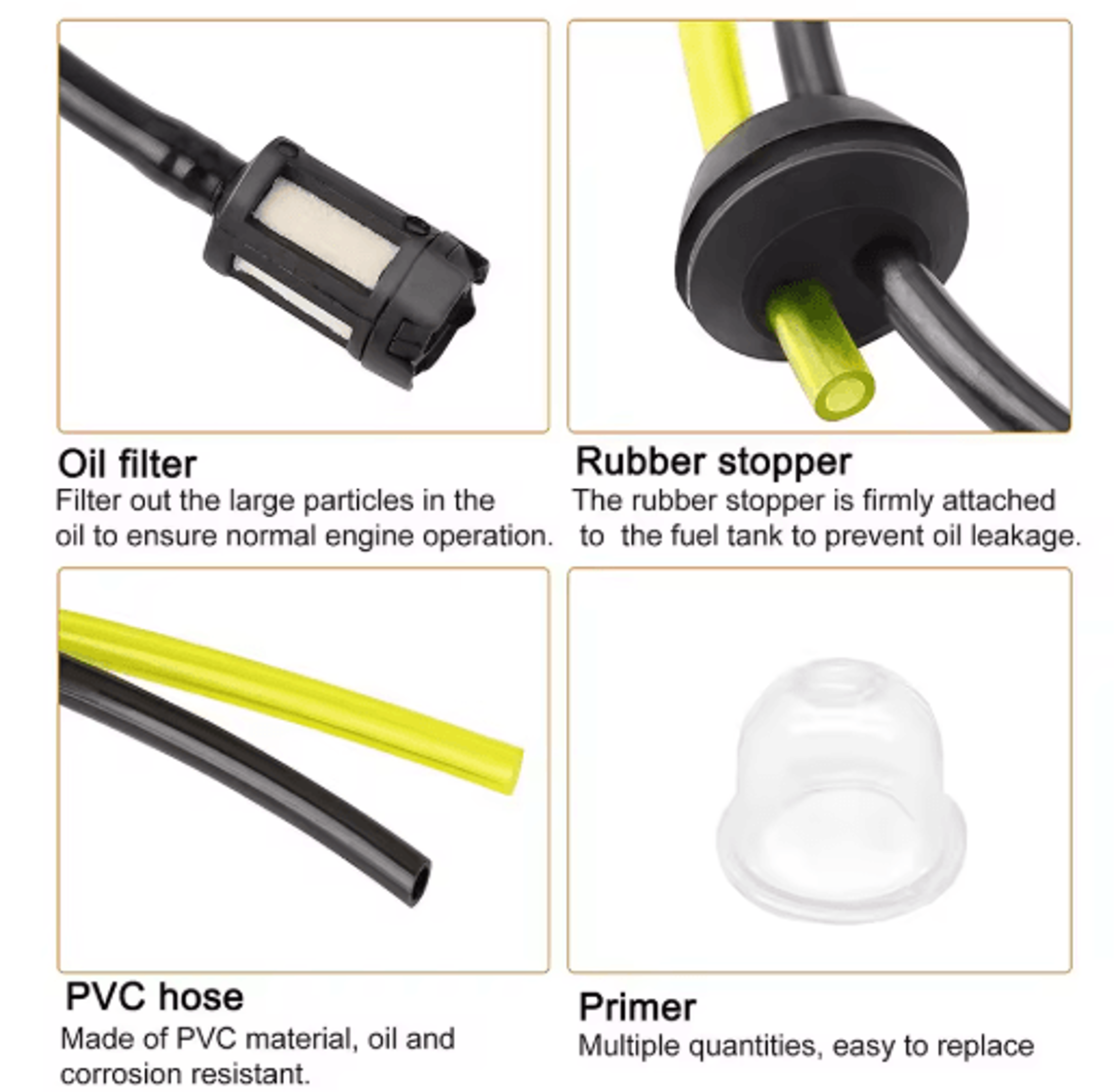 3Pack Universal Grass Trimmer Fuel Line  Primer Bulb Replacement Kit 2