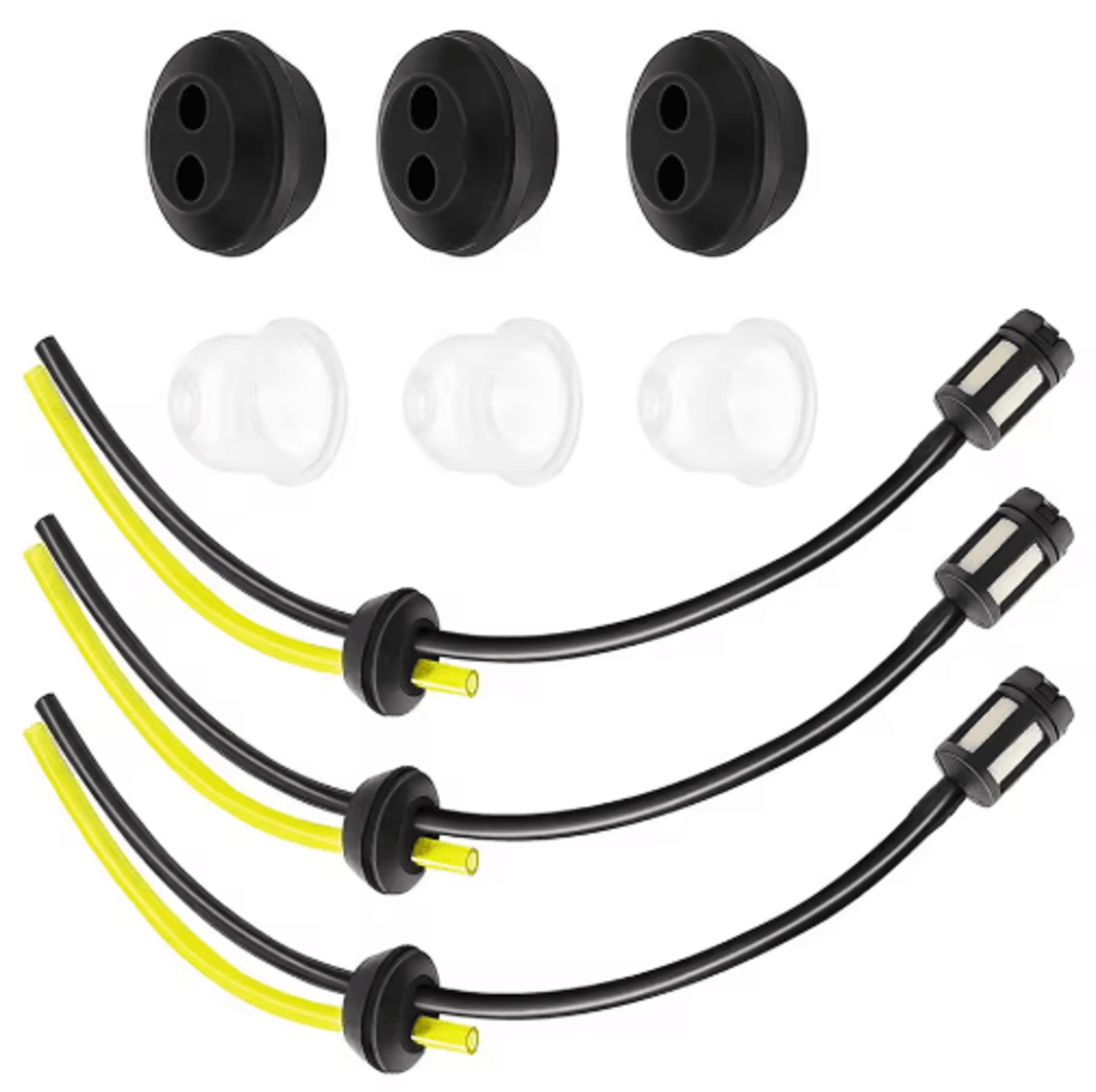 3Pack Universal Grass Trimmer Fuel Line  Primer Bulb Replacement Kit 3