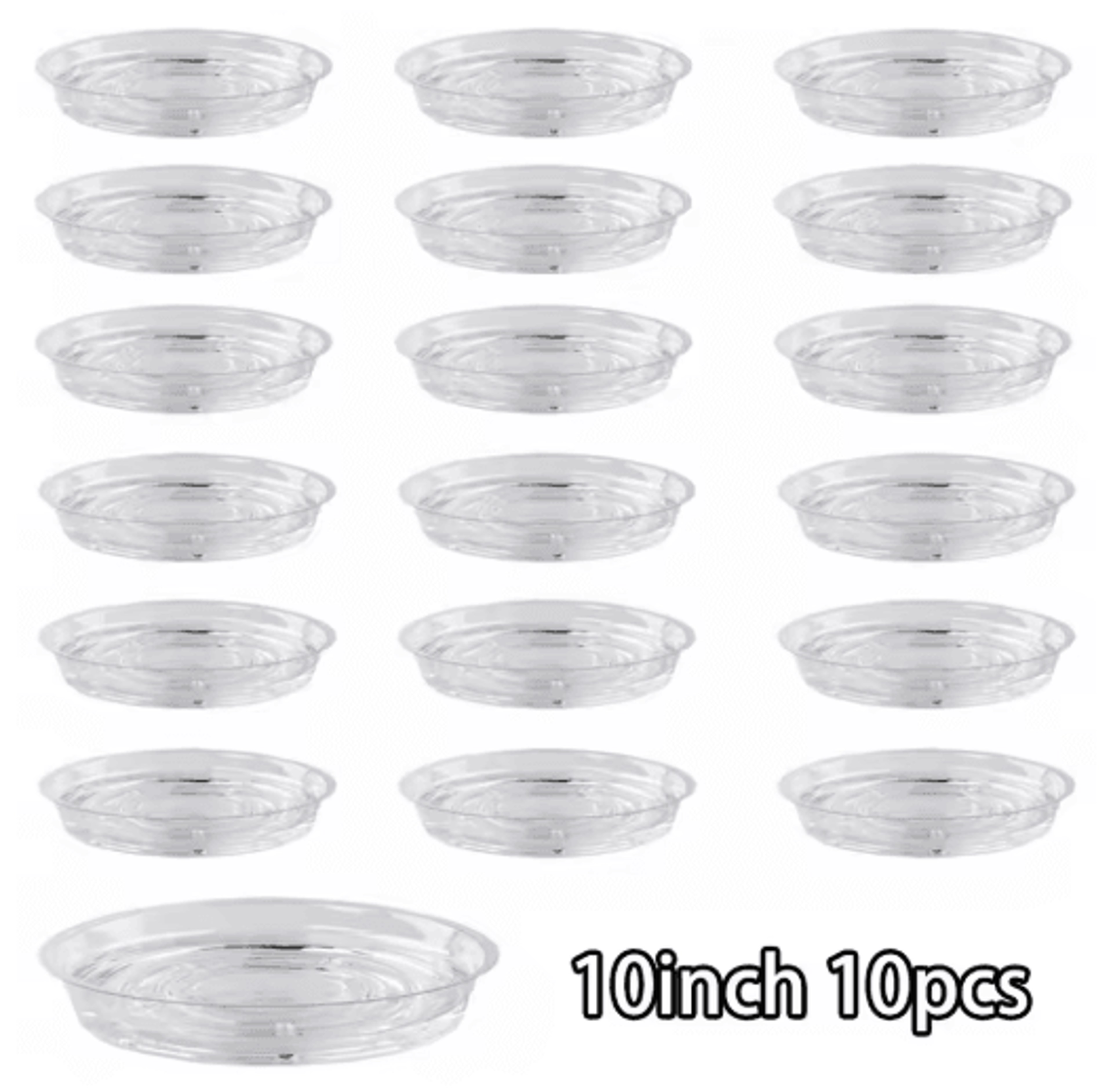 10PCS Clear Plastic Plant Saucers  Round Drip Trays For Flower Pots Seedlings  Home Organization 1