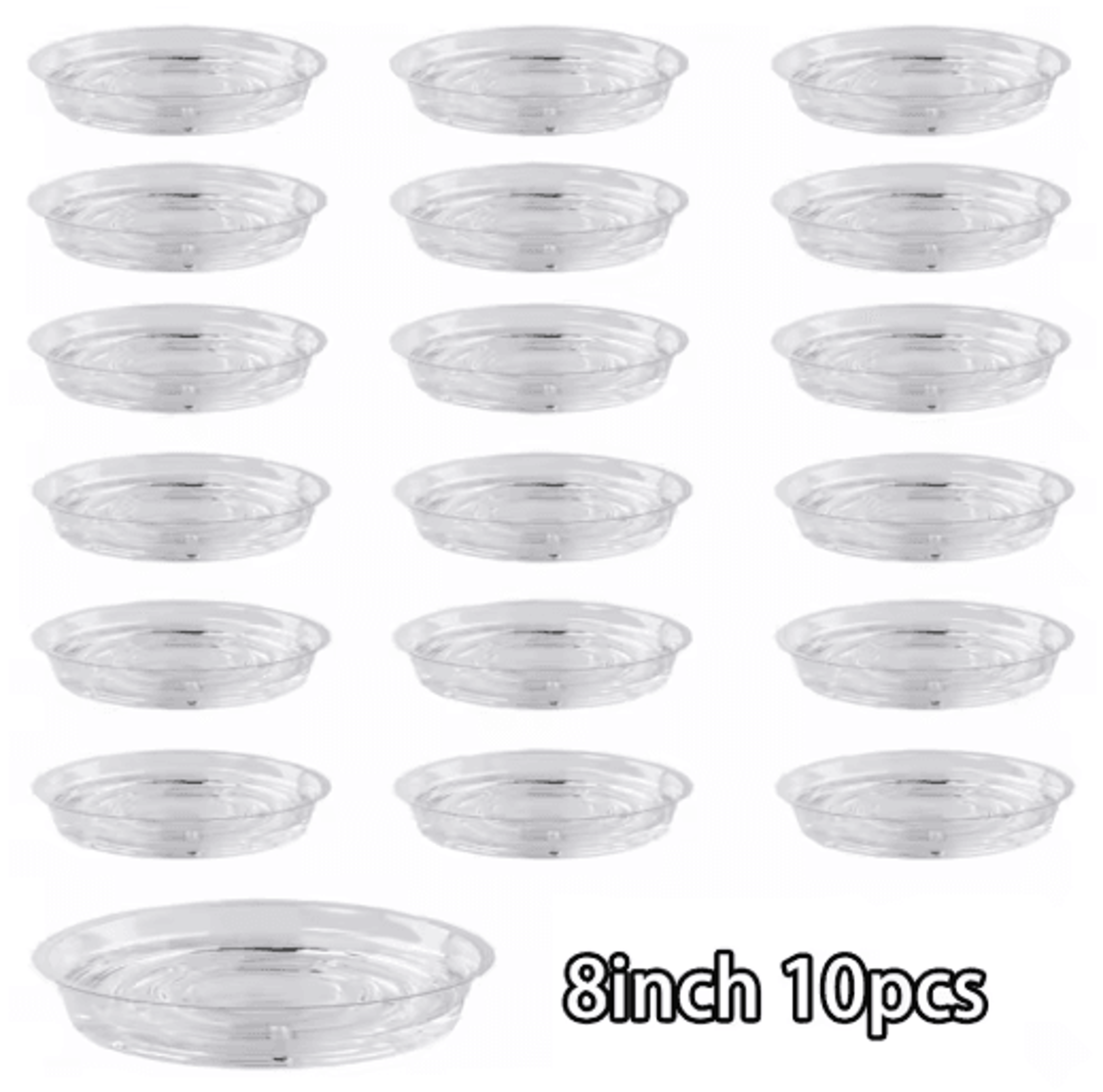 10PCS Clear Plastic Plant Saucers  Round Drip Trays For Flower Pots Seedlings  Home Organization 2