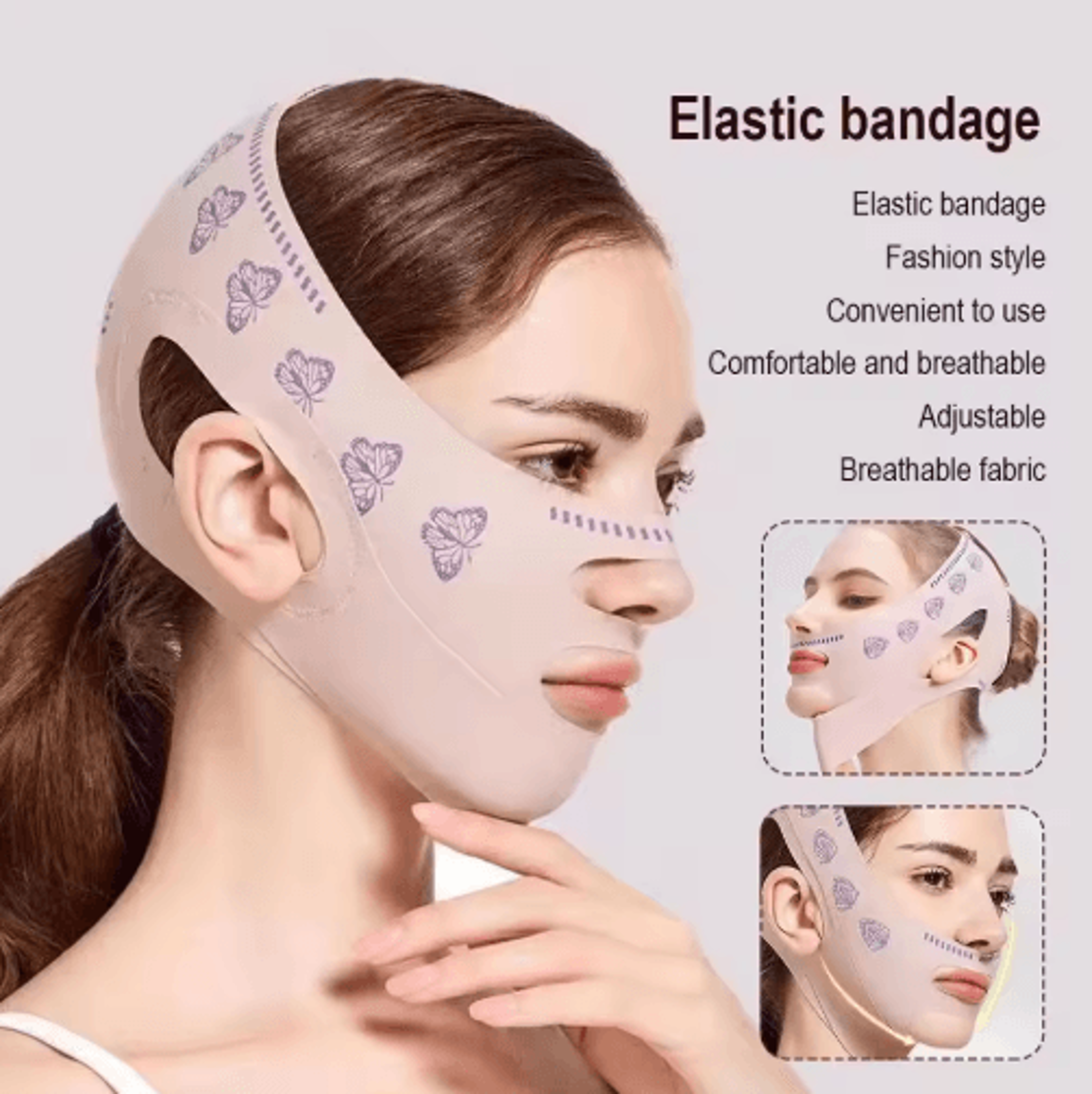 DoubleLayer Face Slimming Band  V Line Face Lifting  Chin Support Strap 3