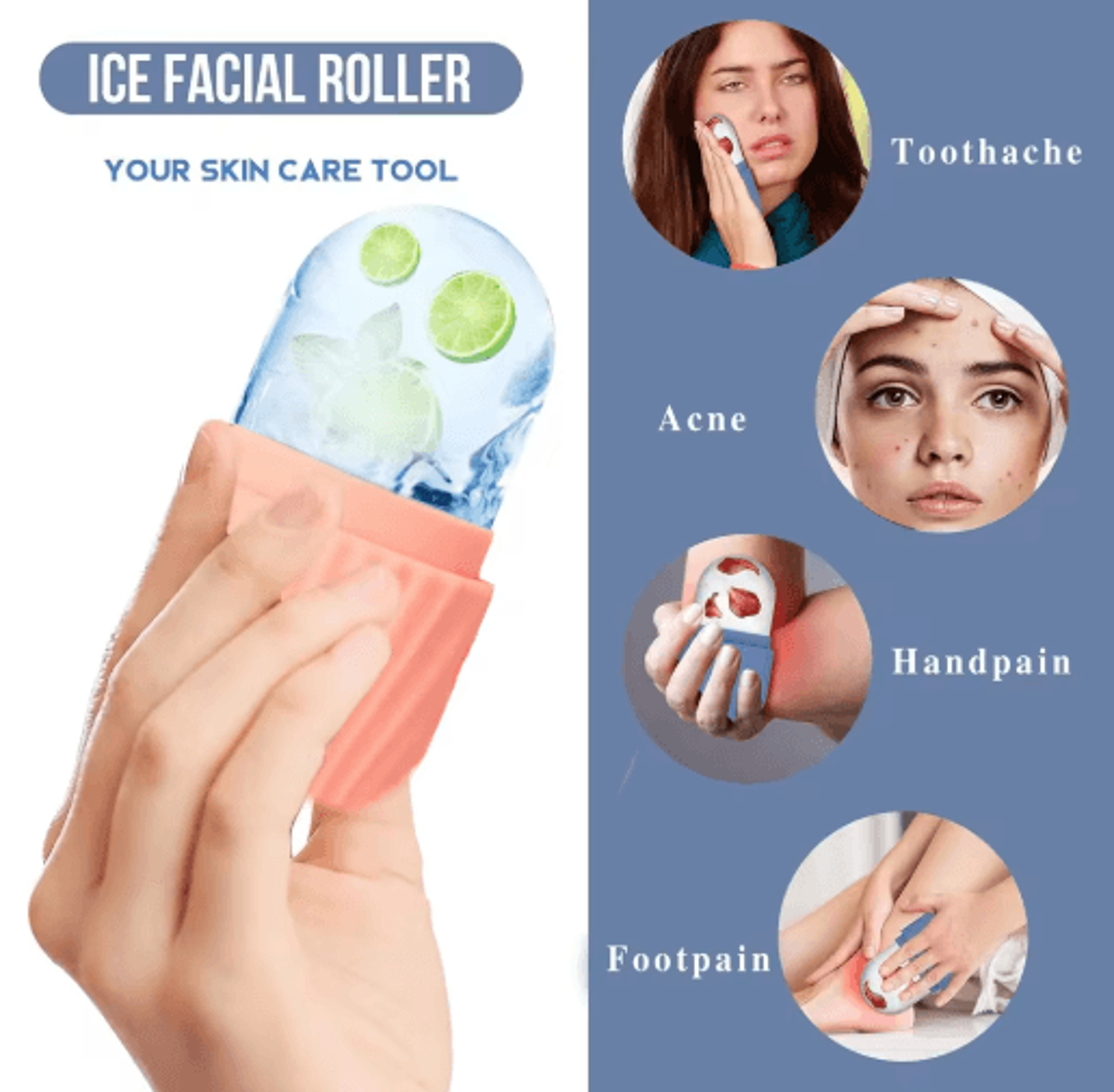 Stainless Steel Ice Face Roller  Gua Sha Set  Facial Massage Tools For Skincare 11