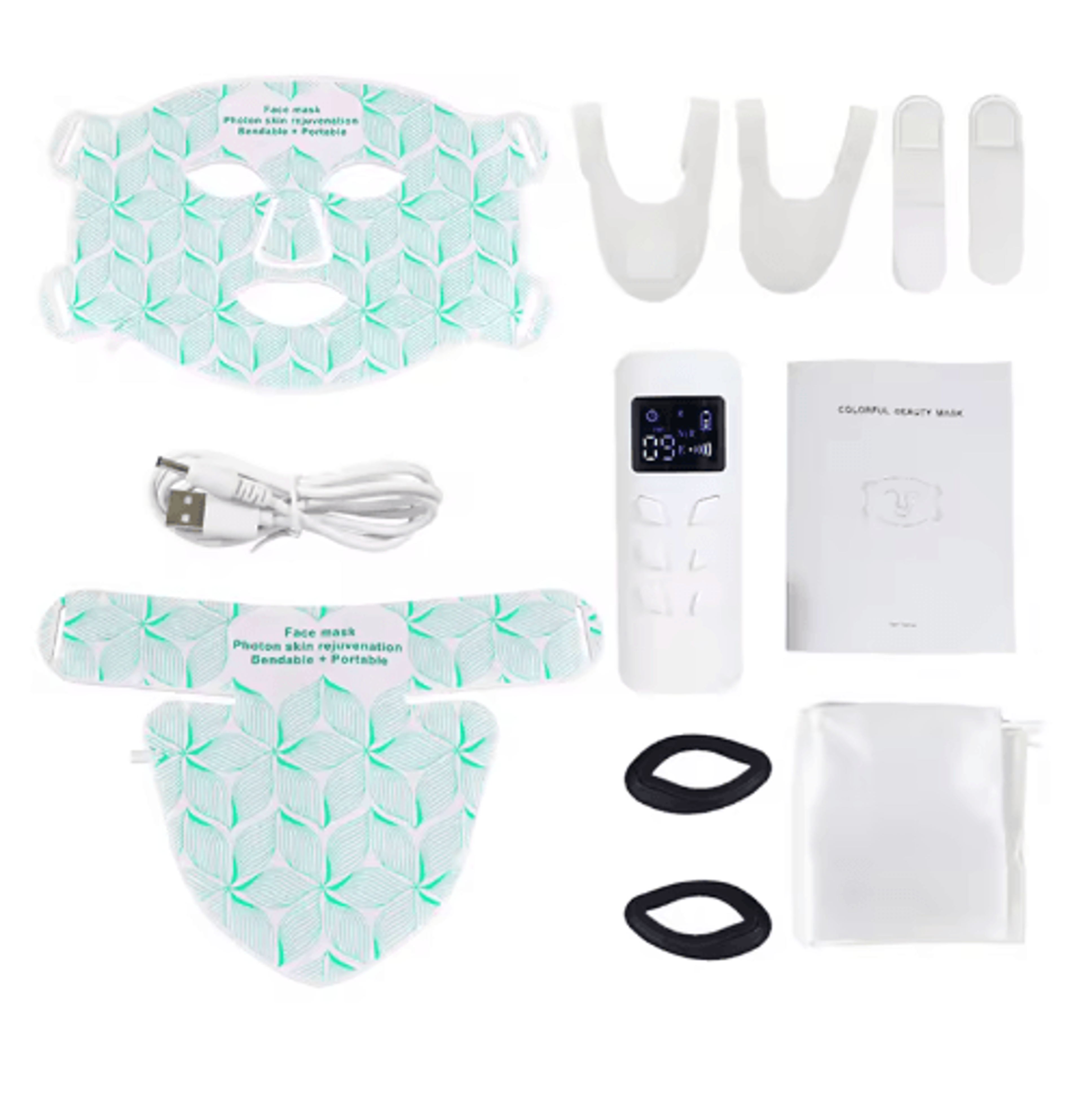 Silicone LED Facial Mask With Neck  8Color Light Therapy Mask For Home Skincare 6