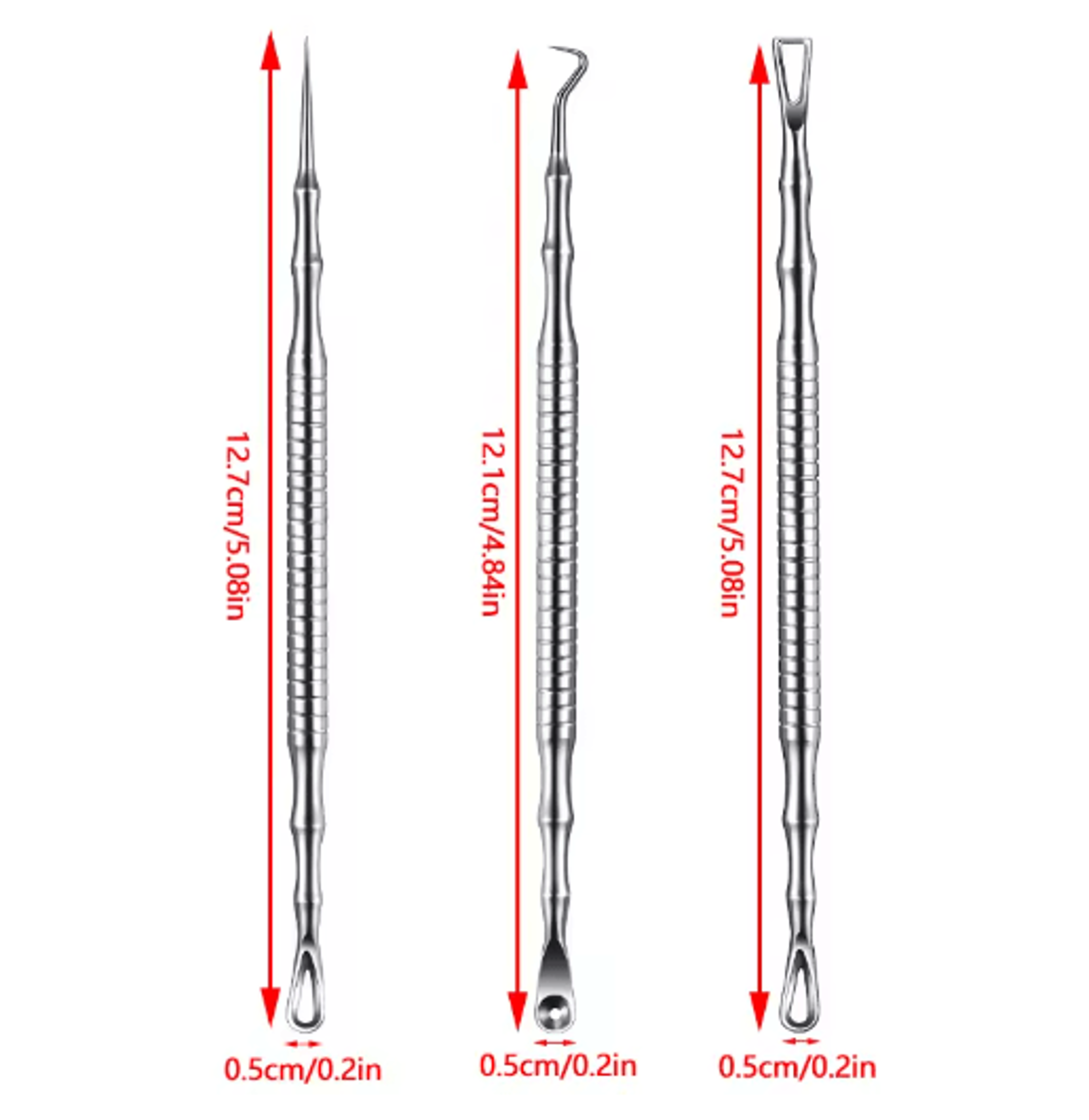 Stainless Steel Blackhead Remover  Milia Extractor Tool  Precision Pore Cleaning Kit 5