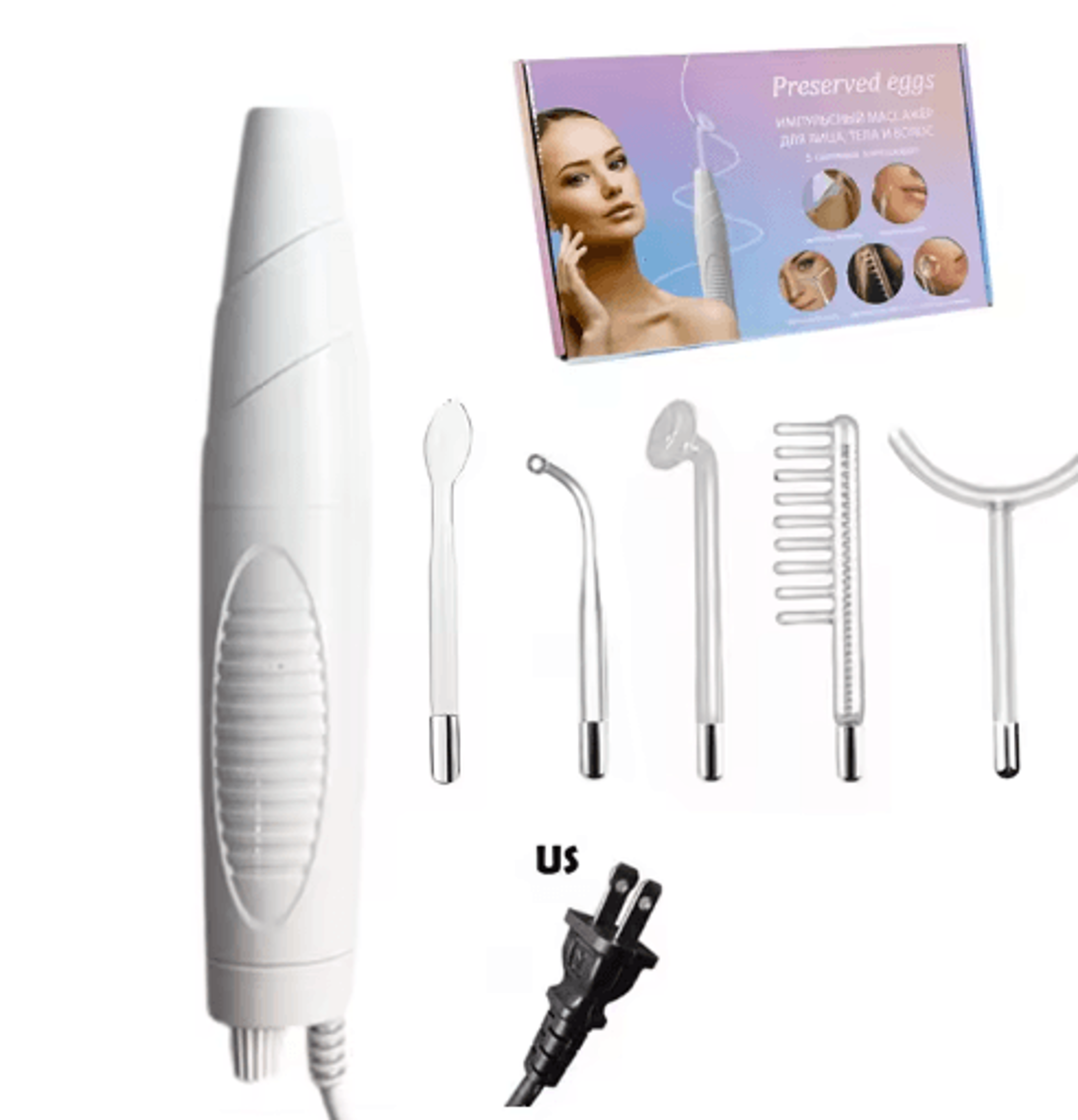Professional 5in1 High Frequency Facial Wand  Darsonval Beauty Device For Home  Salon Use 4