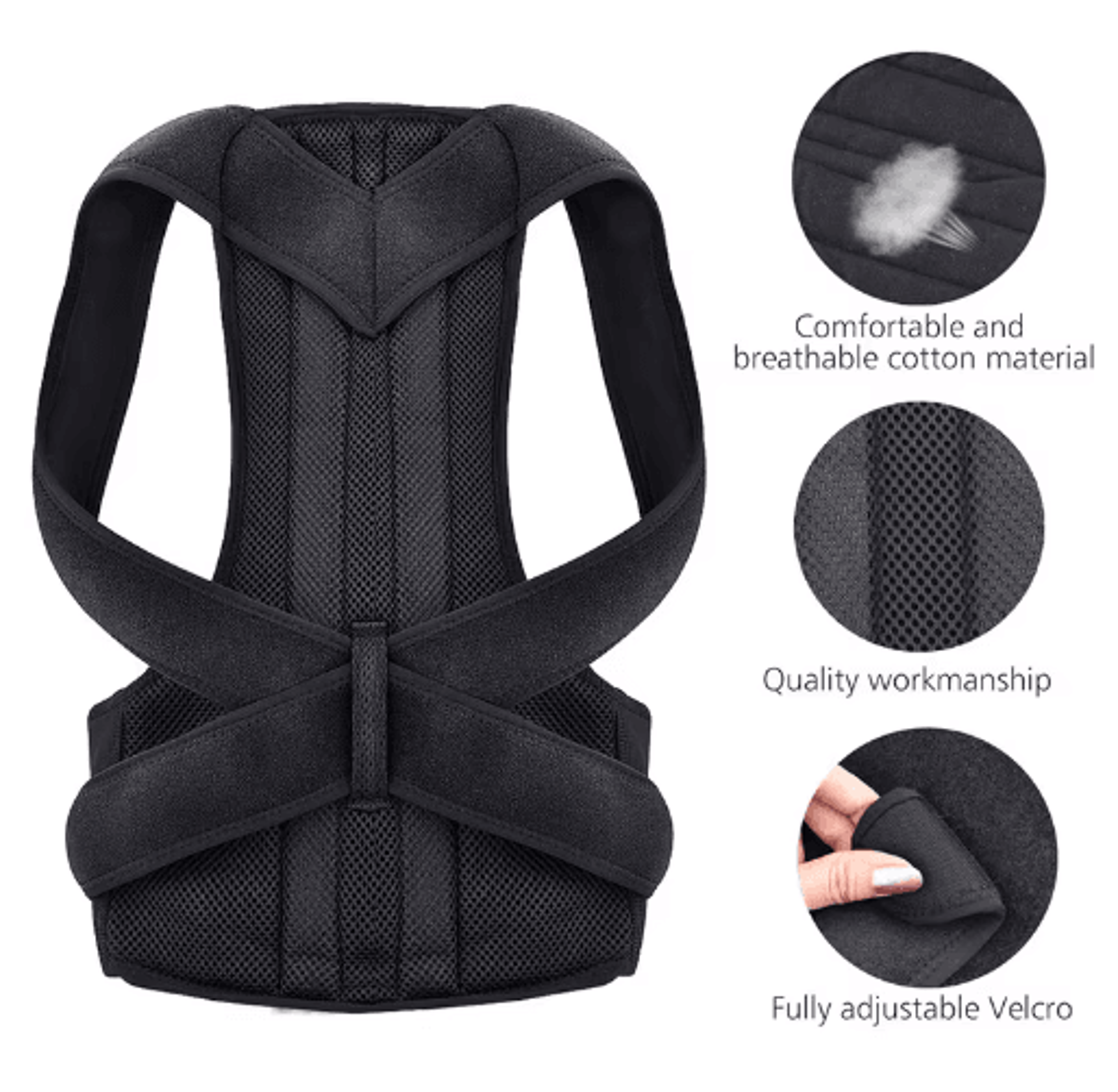 Adjustable Upper Back Posture Corrector  Clavicle  Shoulder Support Brace 6