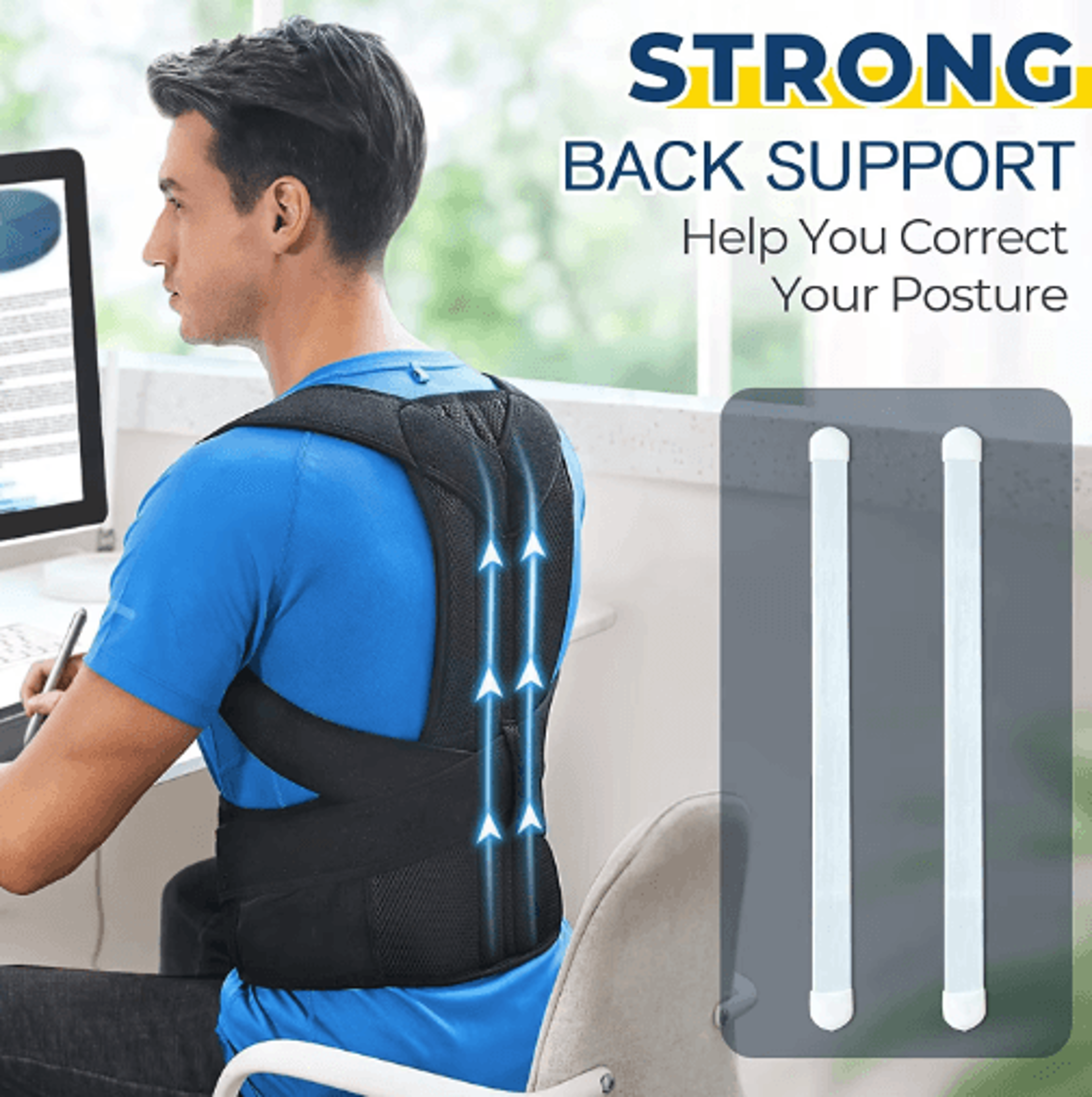 Adjustable Scoliosis Posture Corrector  Back Brace With Lumbar Support 4
