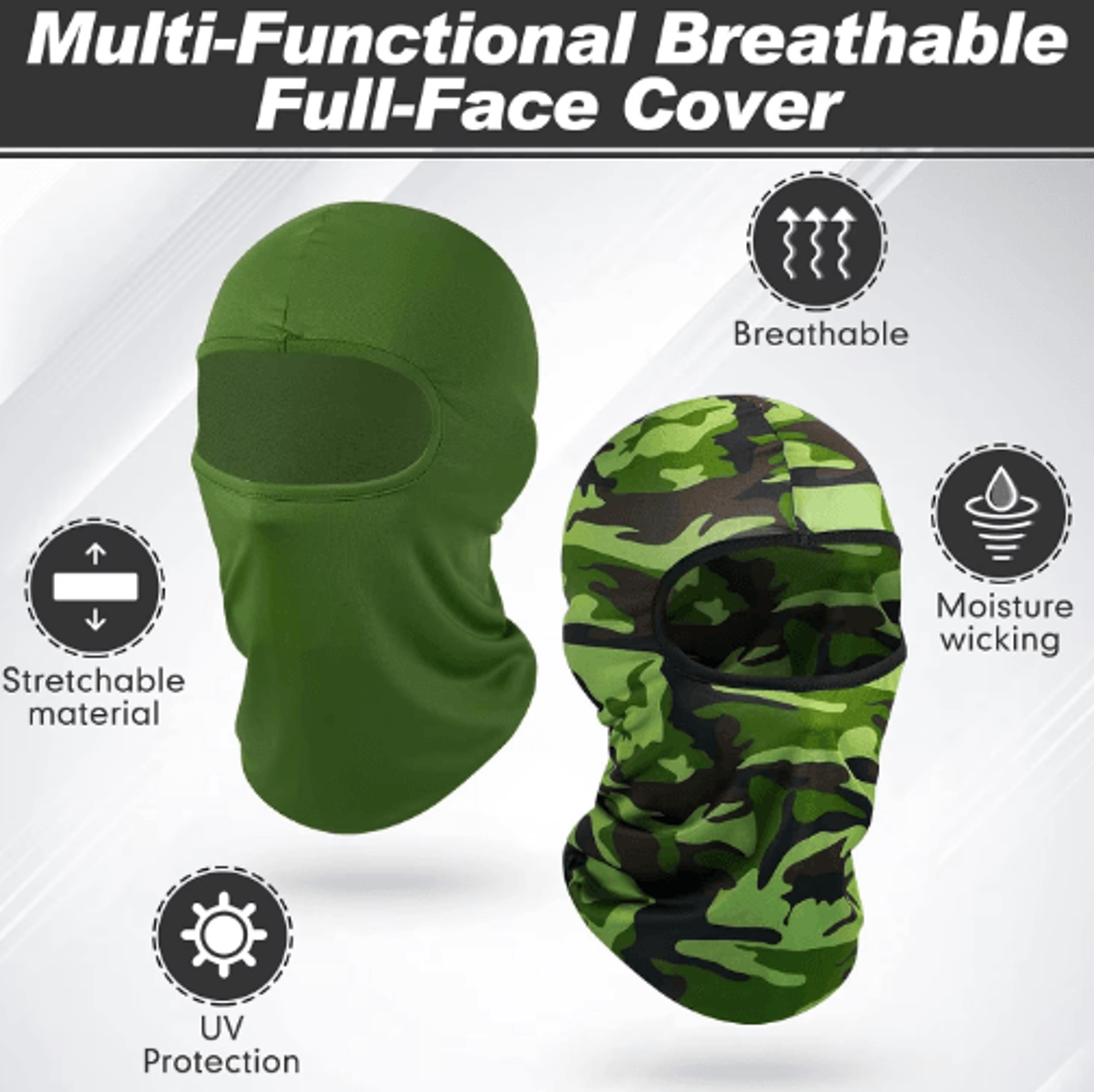 Tactical Balaclava Face Mask  Cooling Neck Gaiter  Sun Protection Hood For Outdoor Sports 25