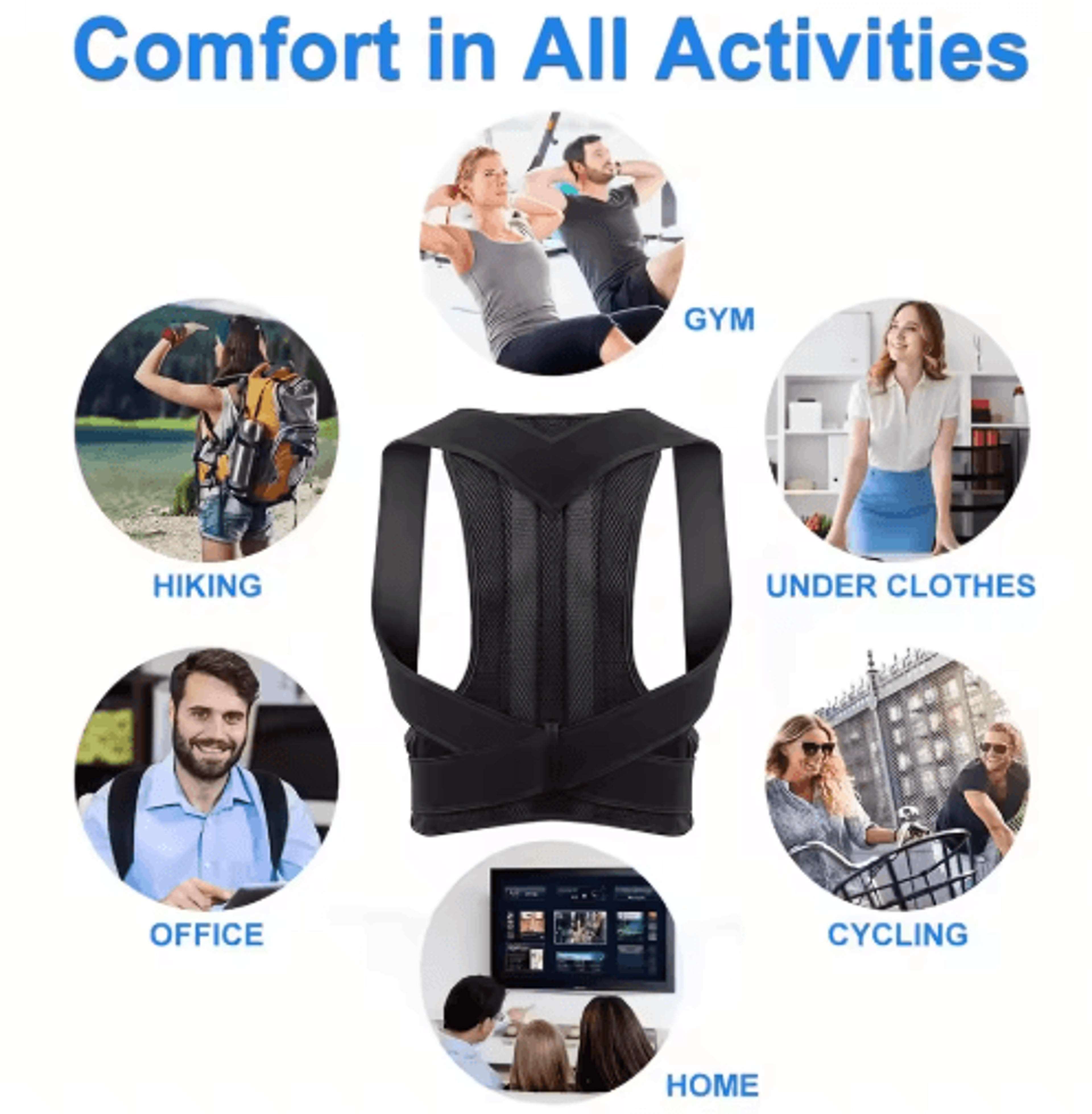 Universal Posture Corrector Belt  Adjustable Back Support Brace For Men  Women 3