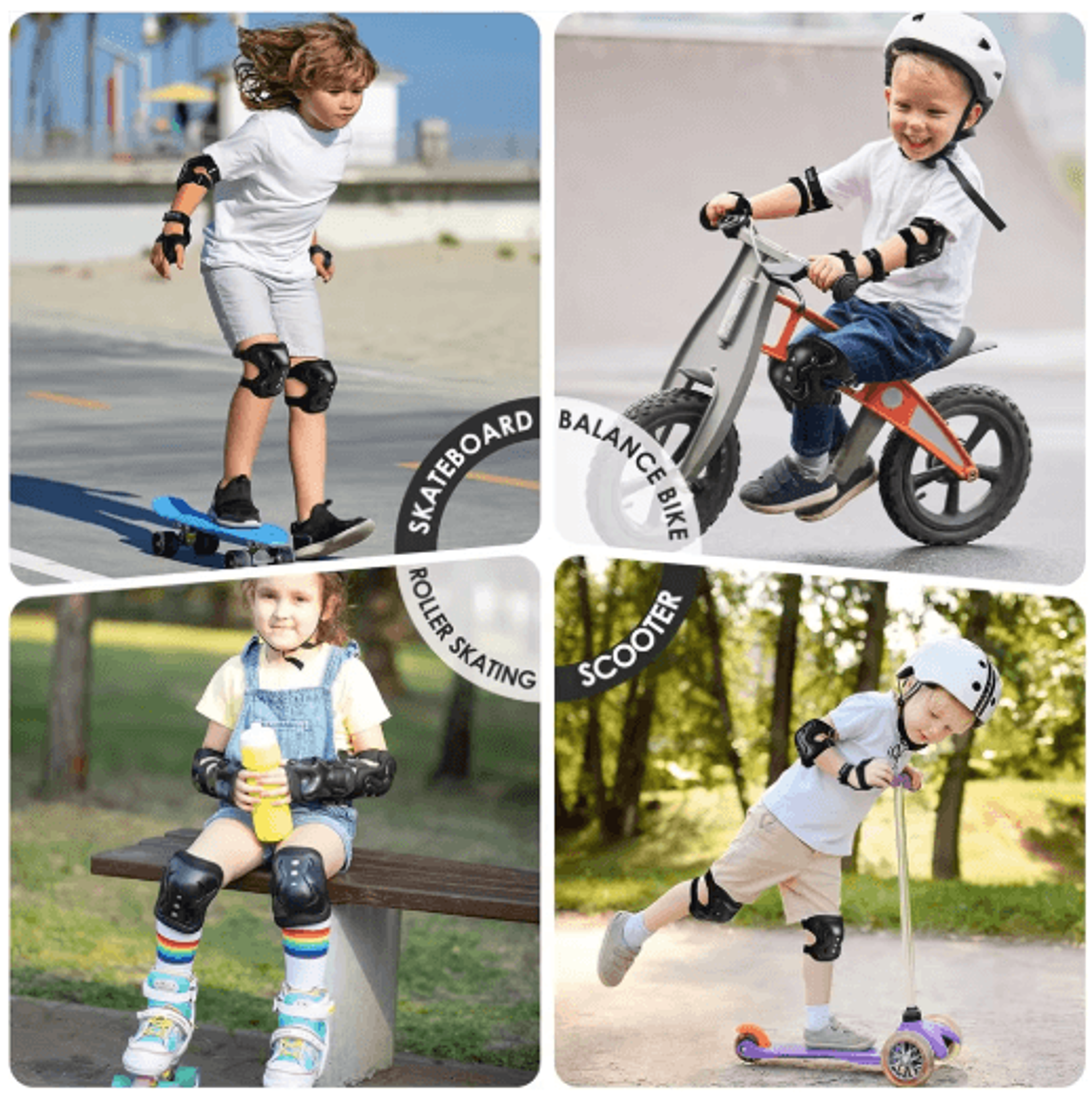 6Piece Kids Protective Gear Set  Knee Pads Elbow Pads  Wrist Guards For Skating Cycling  Scooters 5