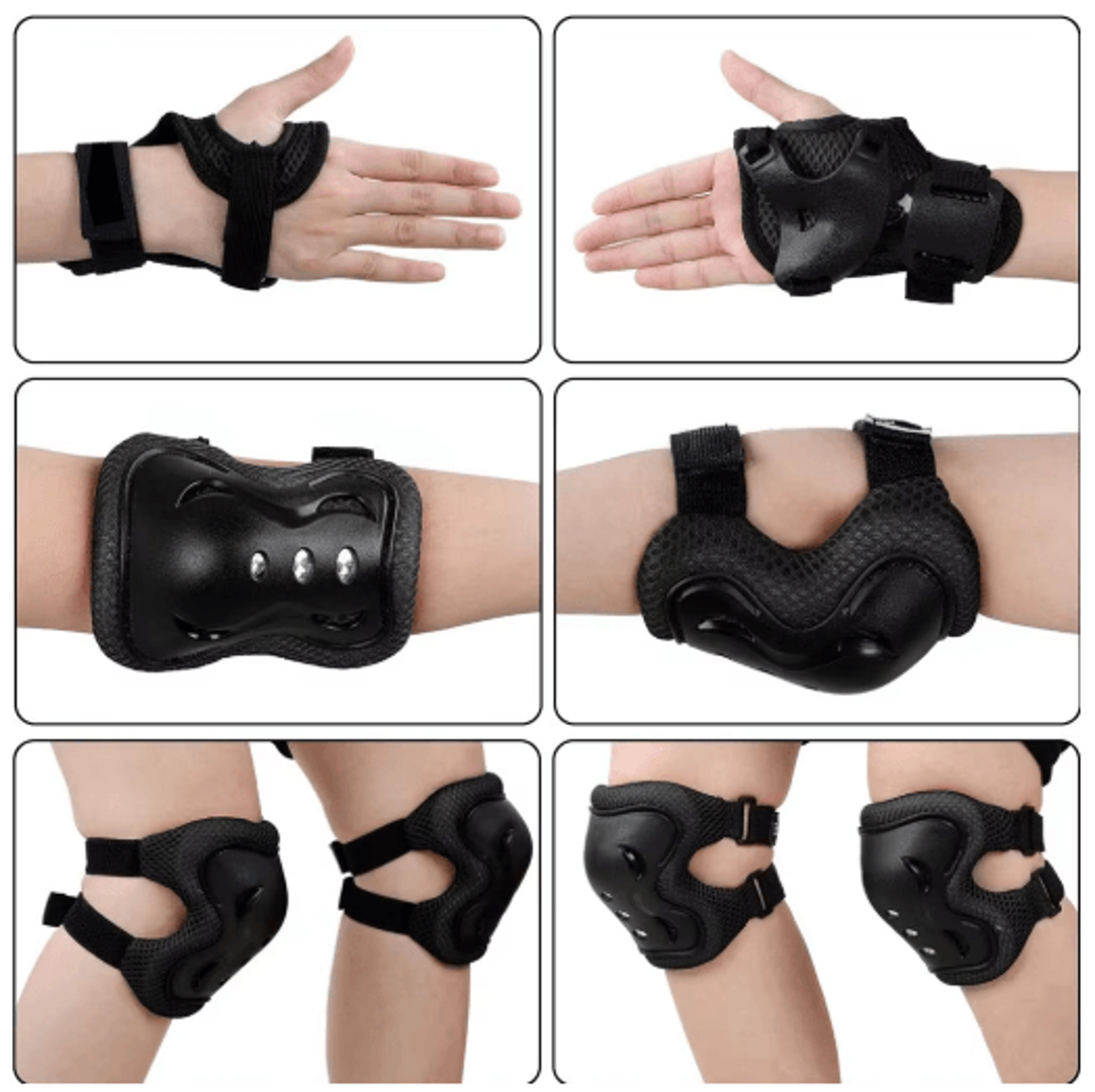 6Piece Kids Protective Gear Set  Knee Pads Elbow Pads  Wrist Guards For Skating Cycling  Scooters 7