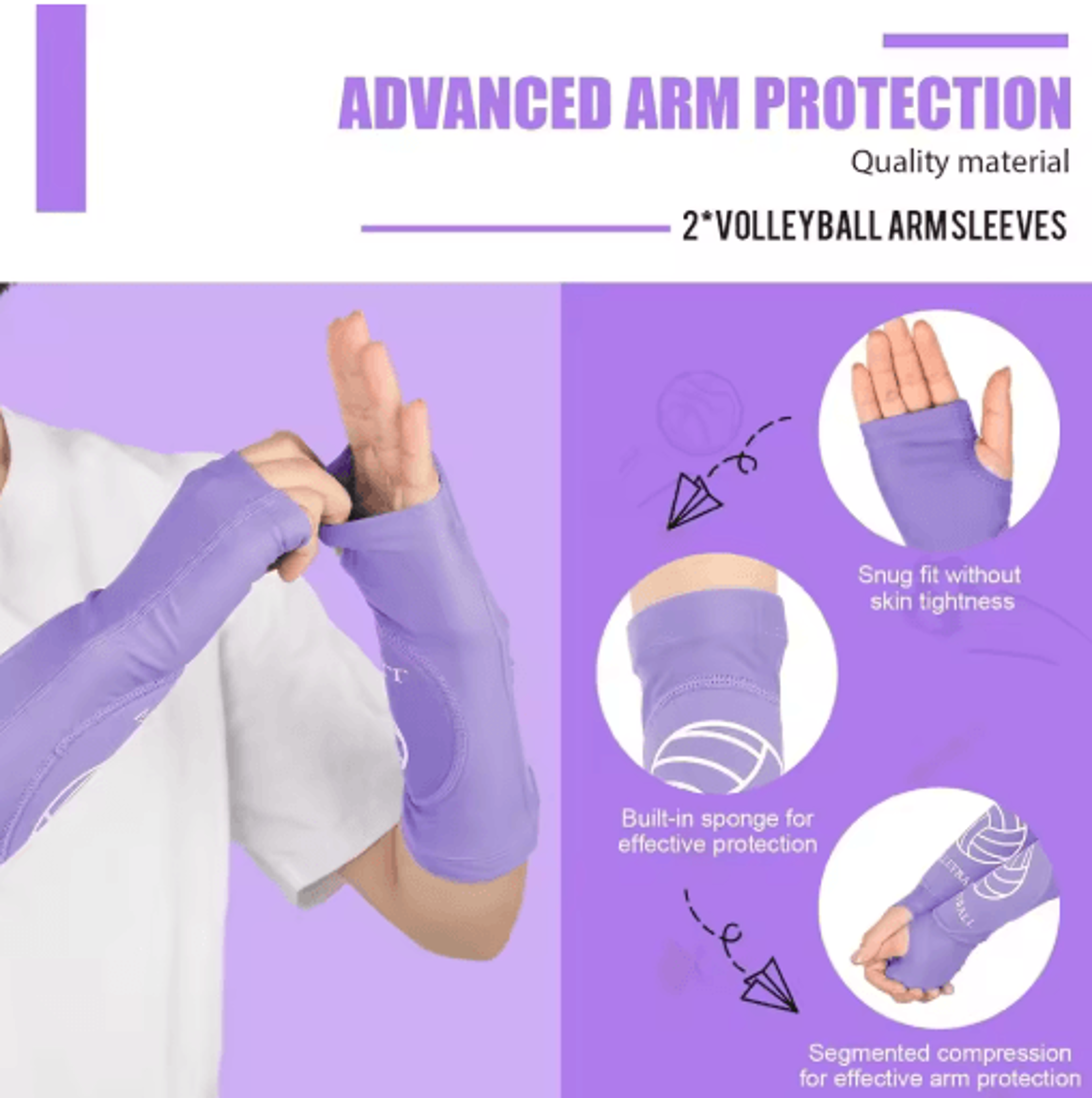 2Piece Volleyball Arm Sleeves  Padded Forearm Sleeves For Boys Girls Teens  Youth 9