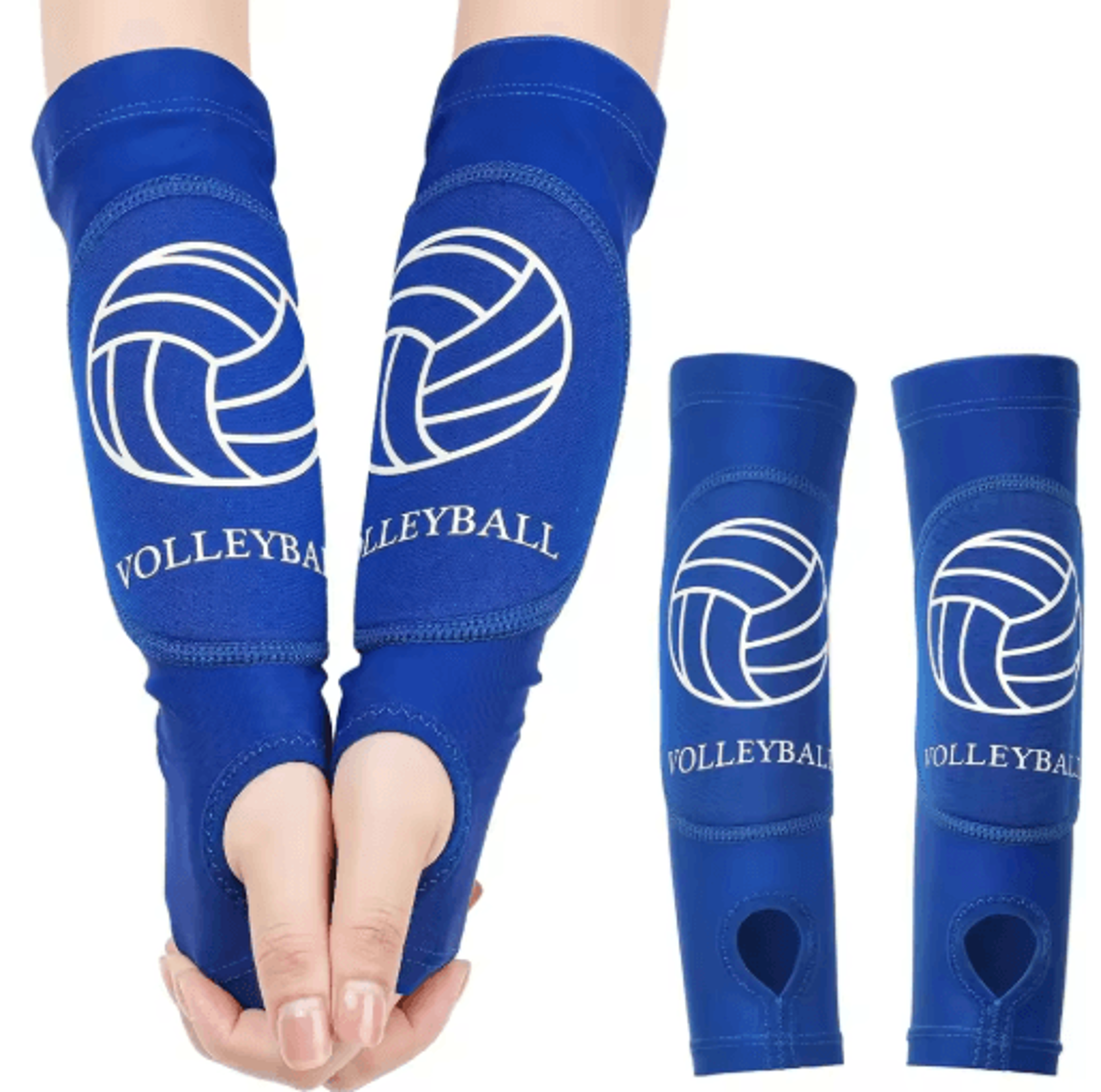 1 Pair Volleyball Arm Sleeves  Padded Forearm Sleeves With Thumbholes For Youth  Girls 2
