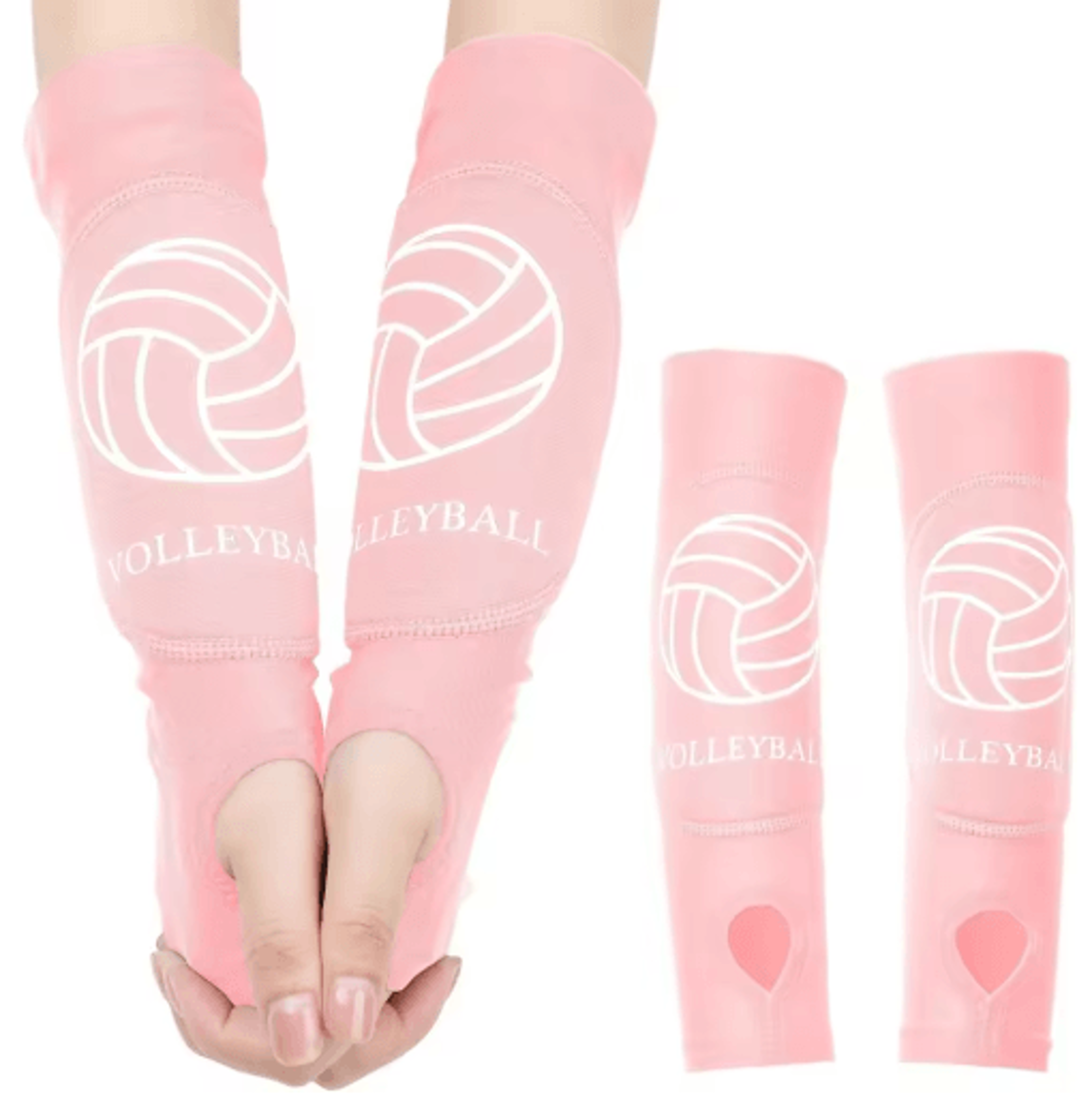 1 Pair Volleyball Arm Sleeves  Padded Forearm Sleeves With Thumbholes For Youth  Girls 6