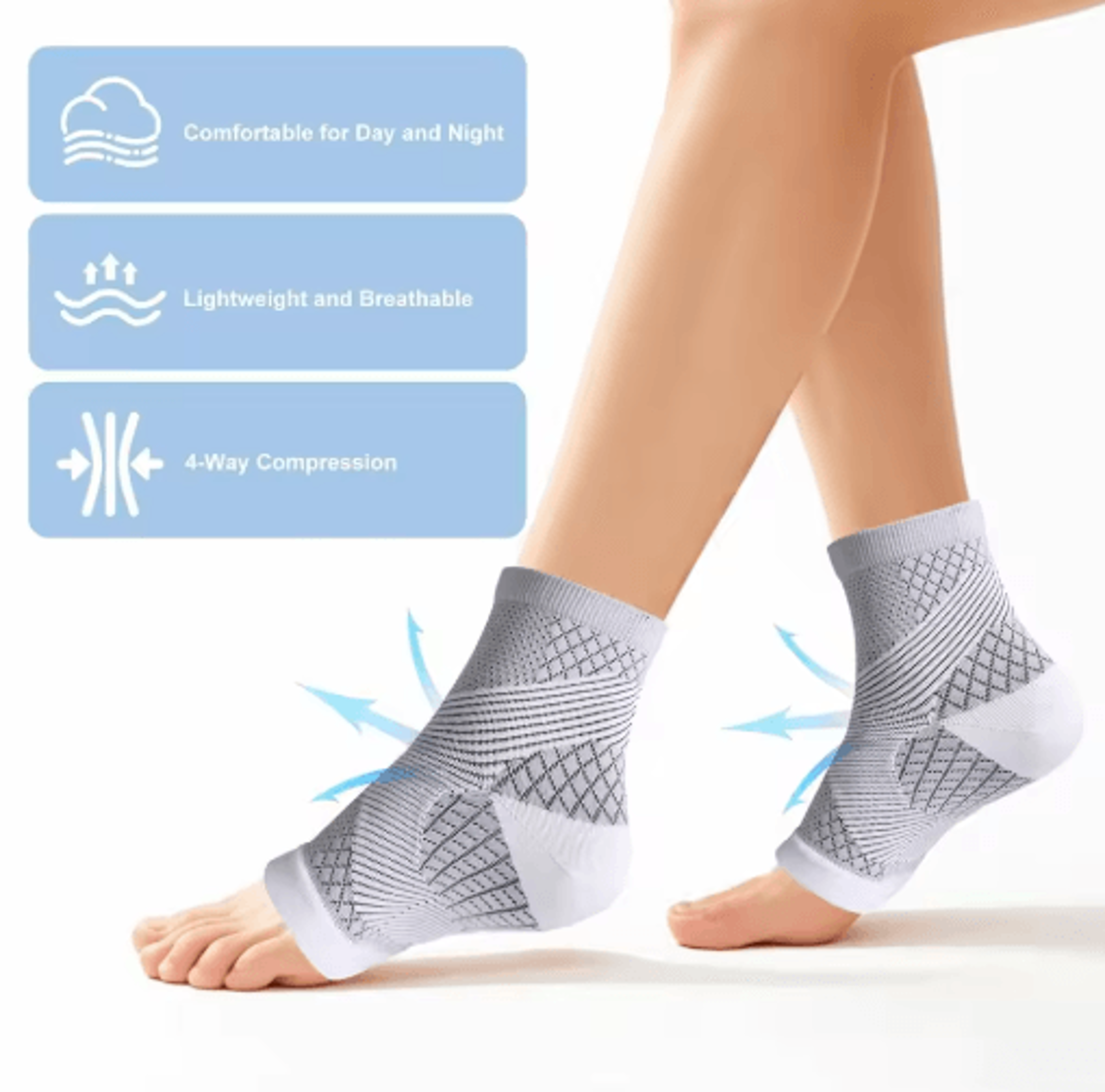 Toeless Compression Socks  Breathable Foot Compression Sleeves For Men  Women 6