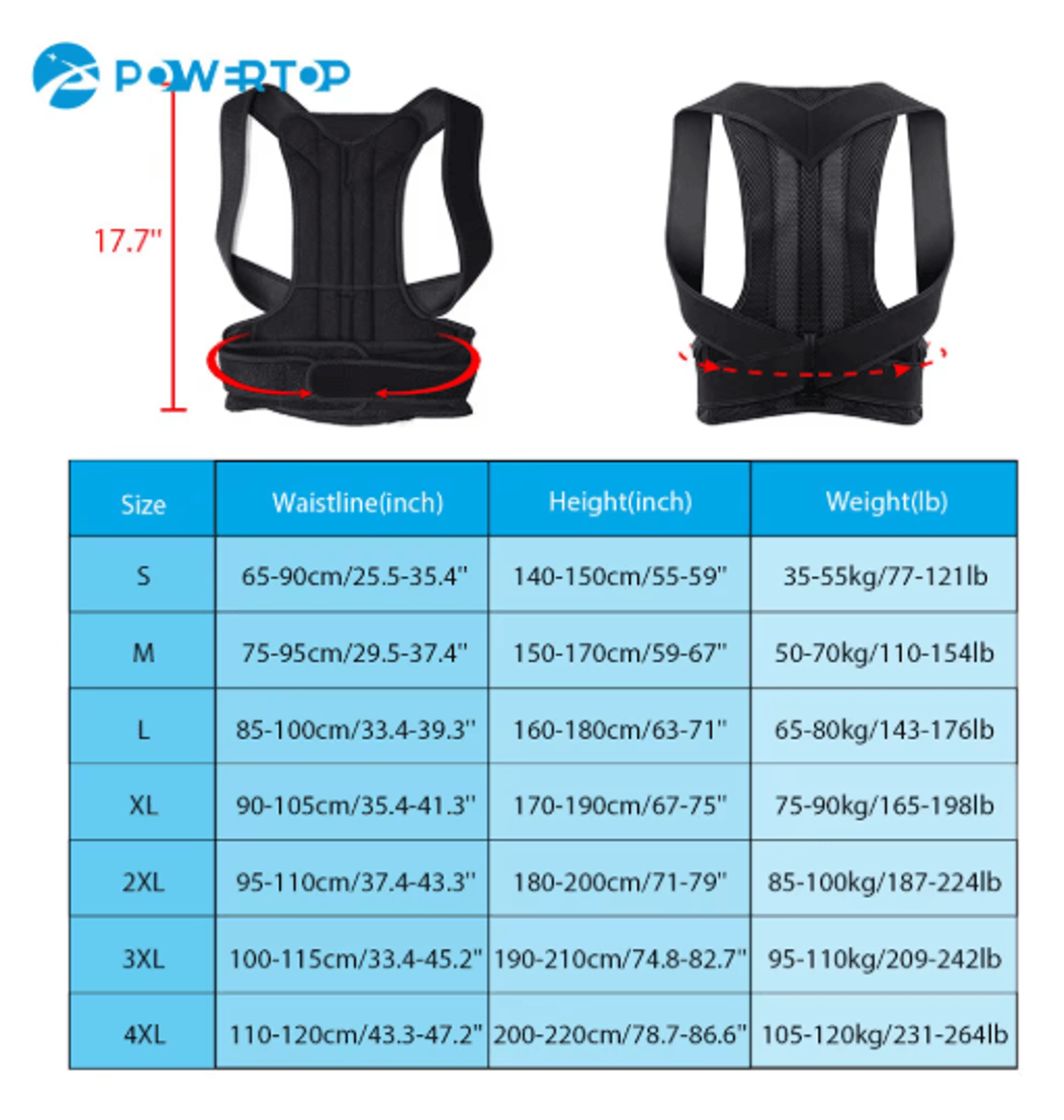 Posture Corrector Back Posture Brace Clavicle Support Brace Back Support Belt Adjustable Posture Tr 7