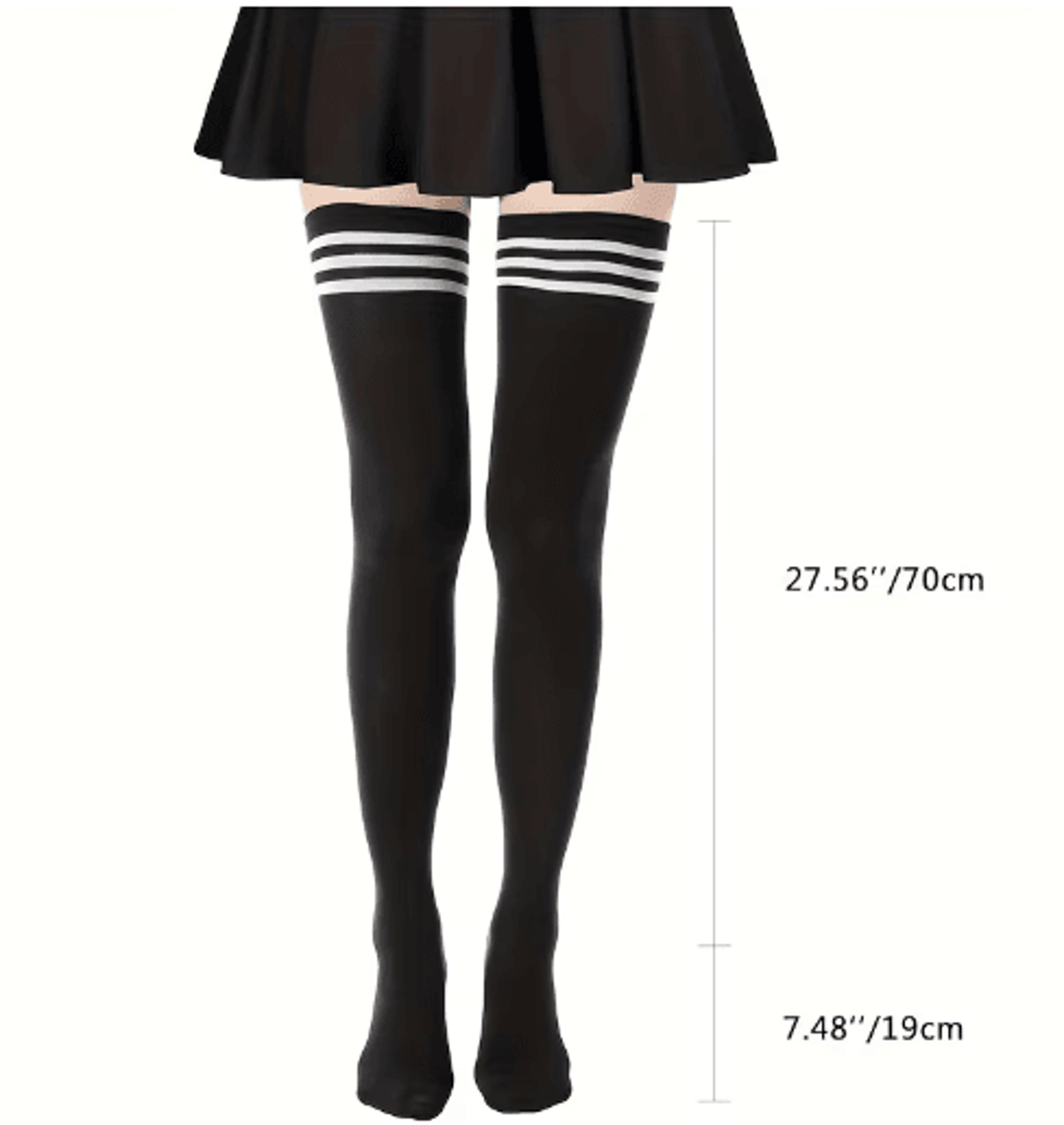 Womens Thigh High Socks  ThreeStripe OvertheKnee Long Tube Socks For Autumn  Winter 6
