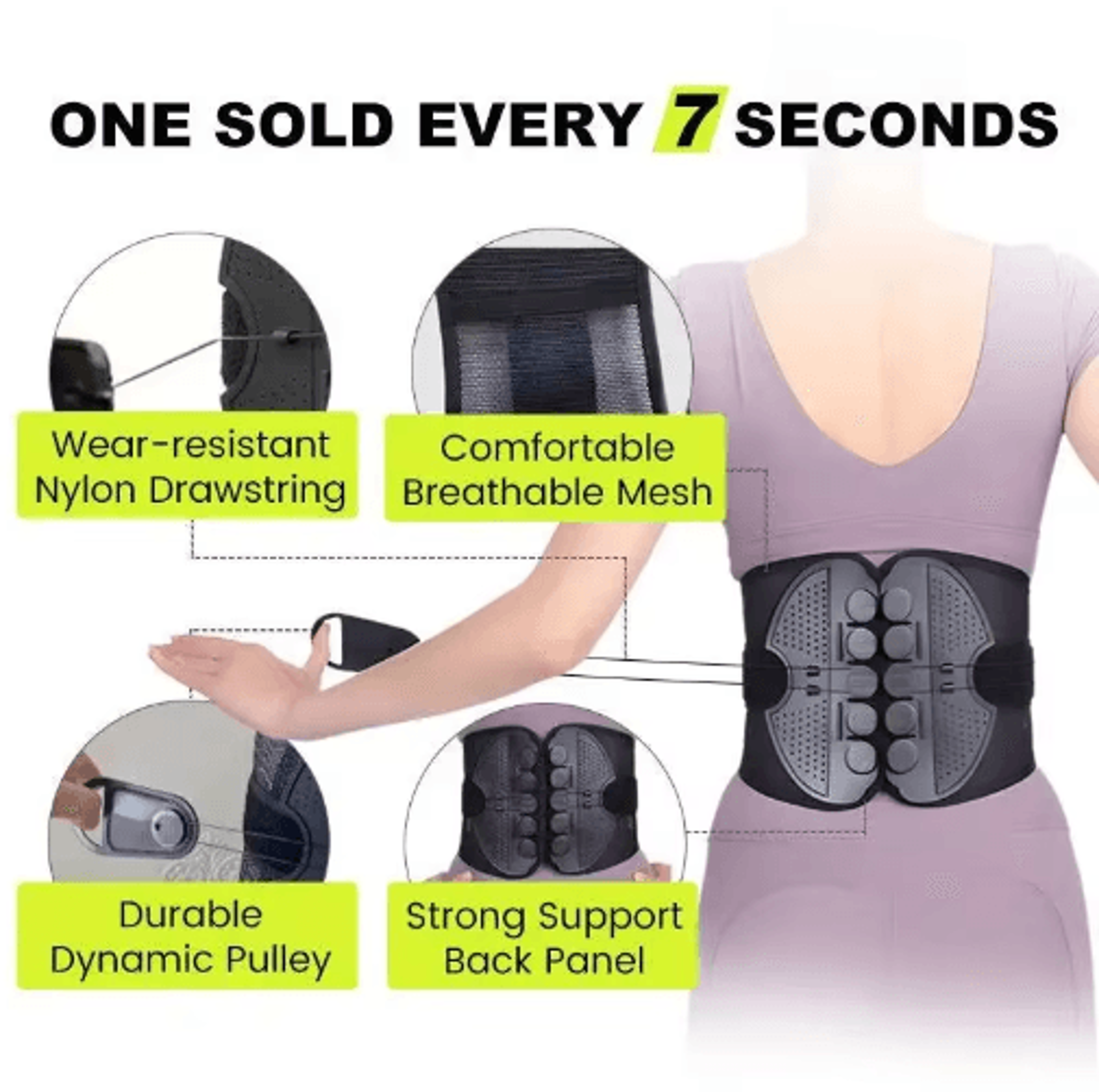 Lumbar Support Belt Waist Support Belt Back Support Brace Adjustable Lumbar Belt Breathable Back Su 2