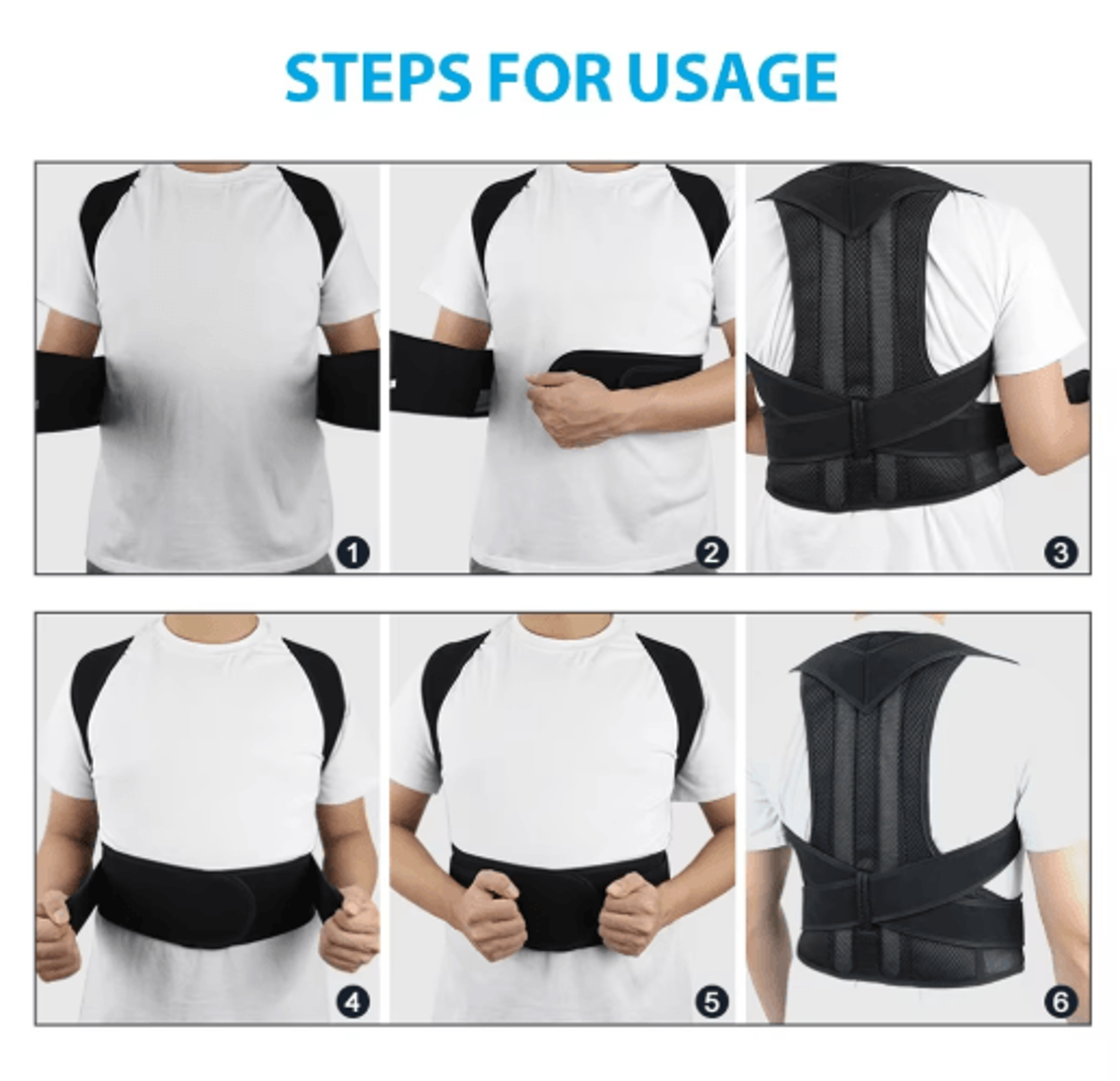 Adjustable Back Brace  Posture Corrector  Upper Back Support For Men  Women 3
