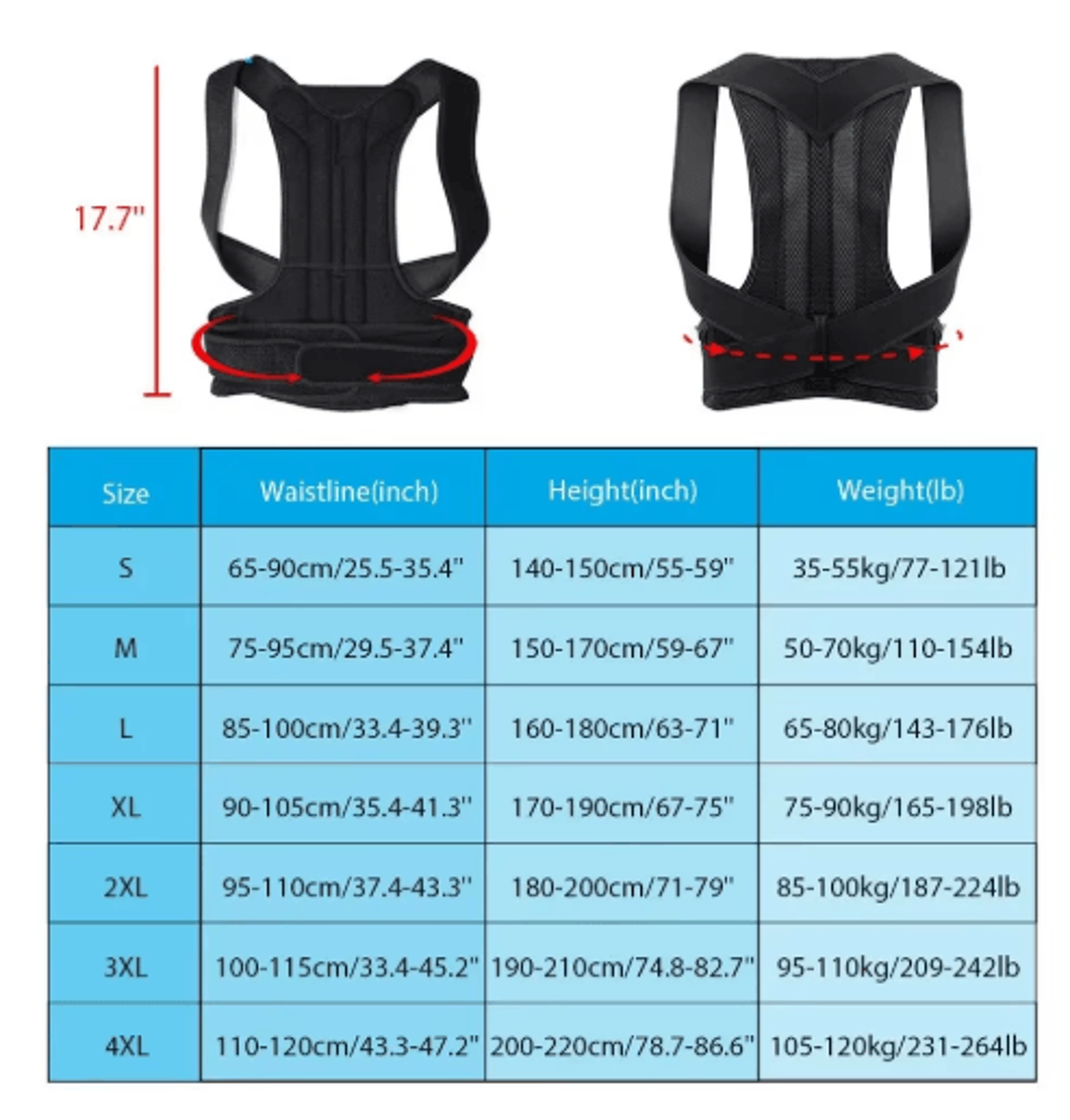 Adjustable Back Brace  Posture Corrector  Upper Back Support For Men  Women 5