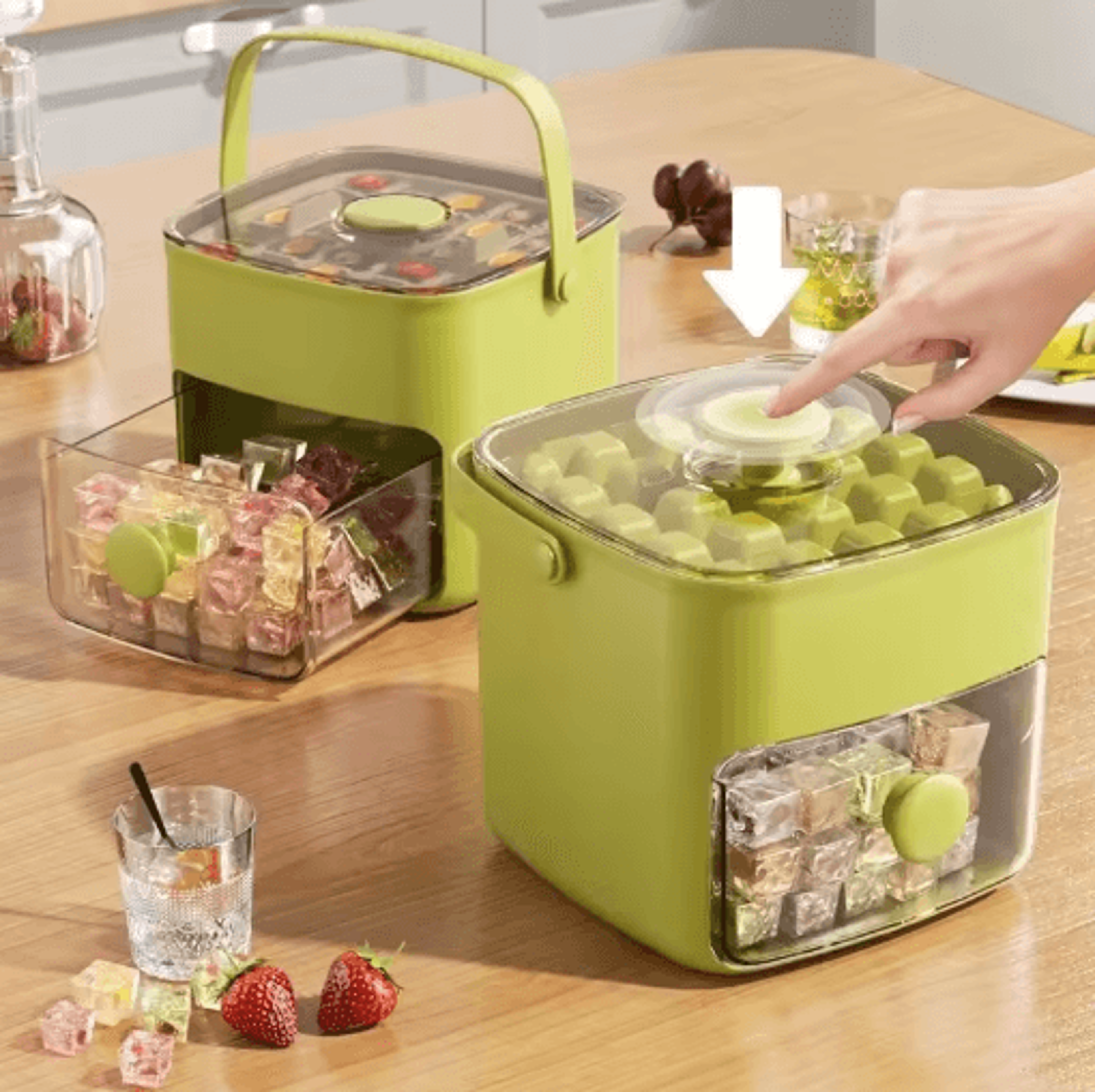 48grid Ice Cube Tray Ice Cube Tray With Storage Foodgrade Ice Tray Doublelayer Ice Maker Easyreleas 4