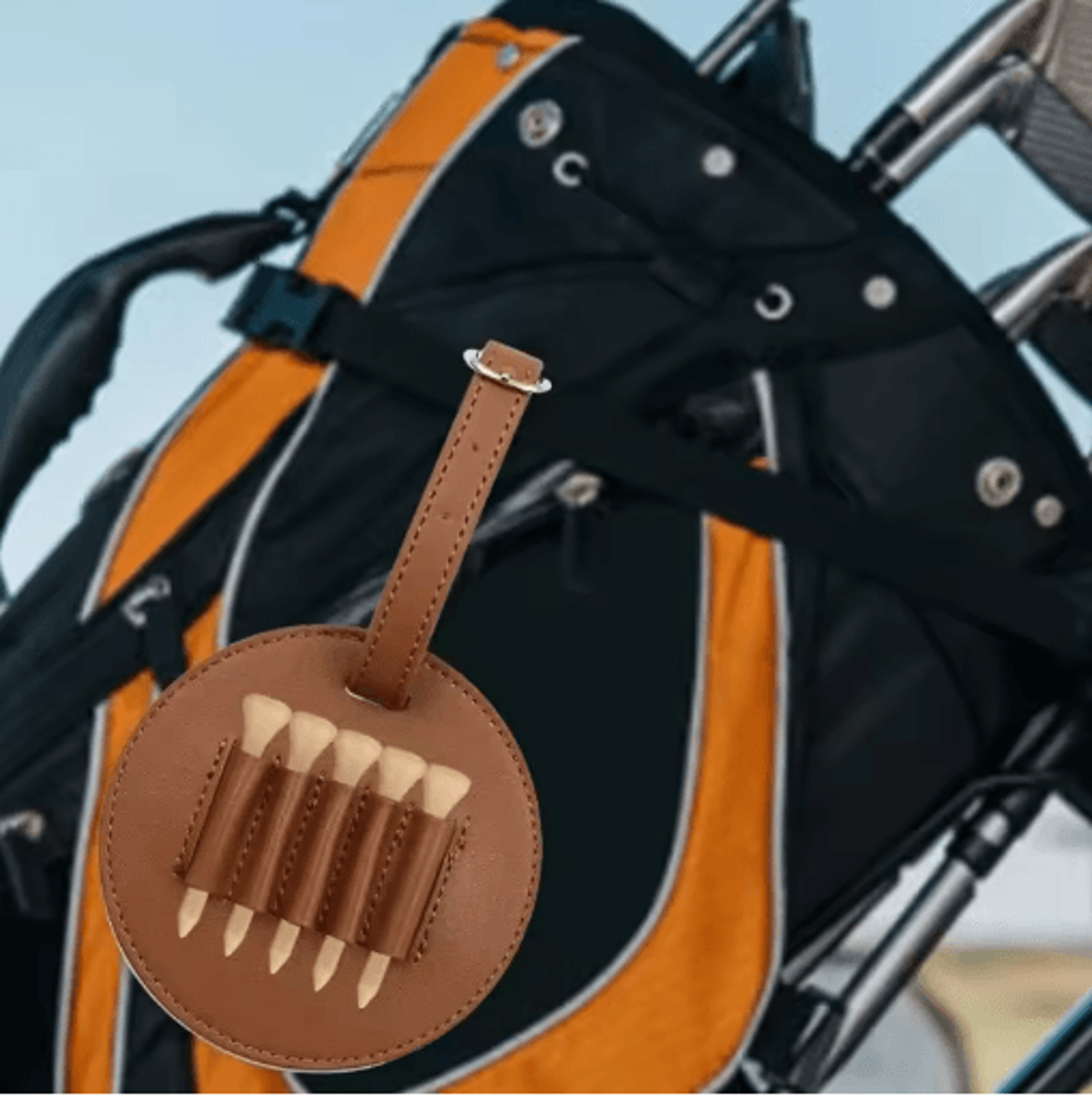 Portable Leather Golf Ball Holder  Round Storage Pouch With Belt Loop  MultiBall Capacity 6