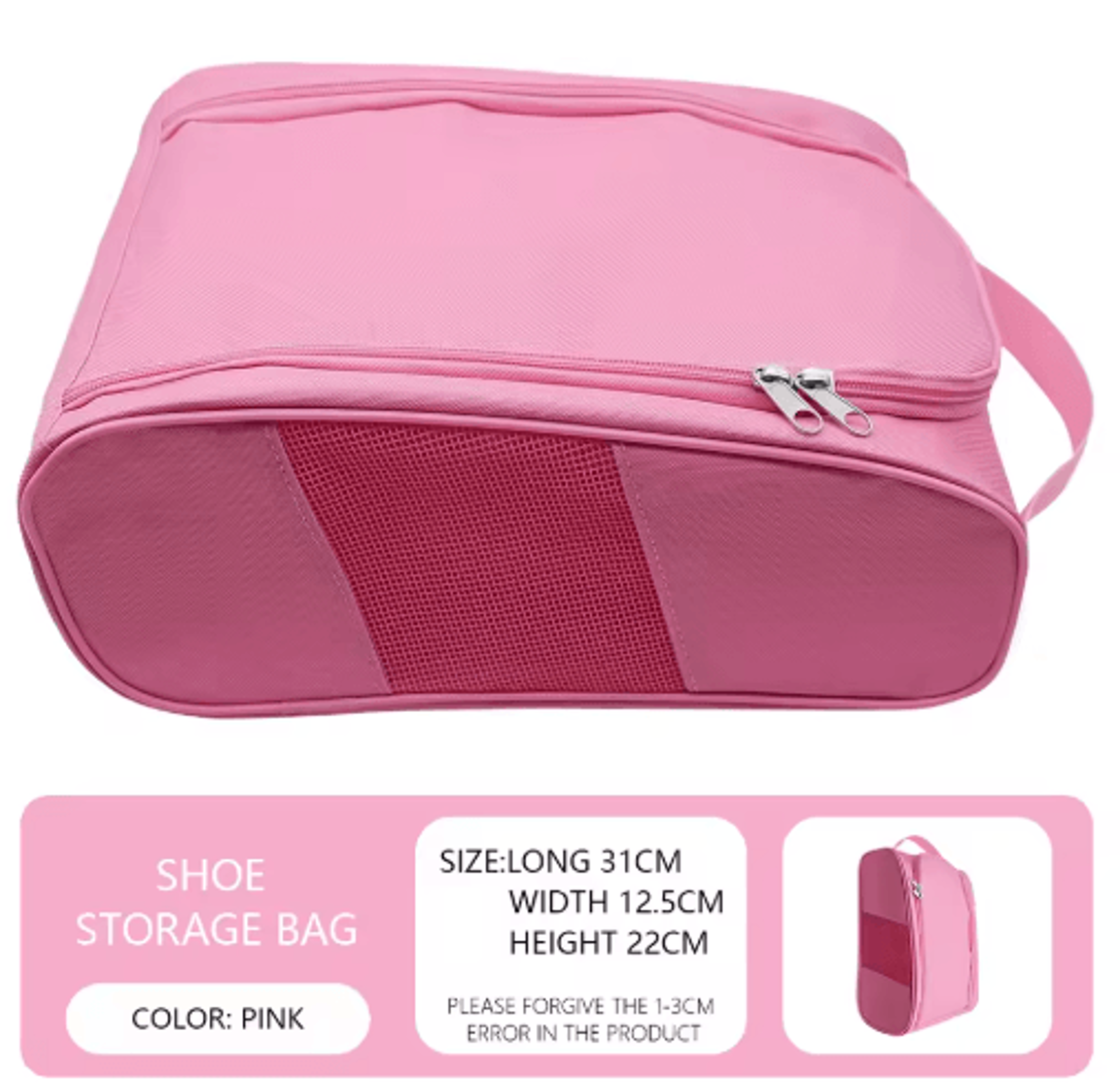 Breathable Golf Shoe Bag  Portable Sports Shoe Storage Bag With Carry Handle 1