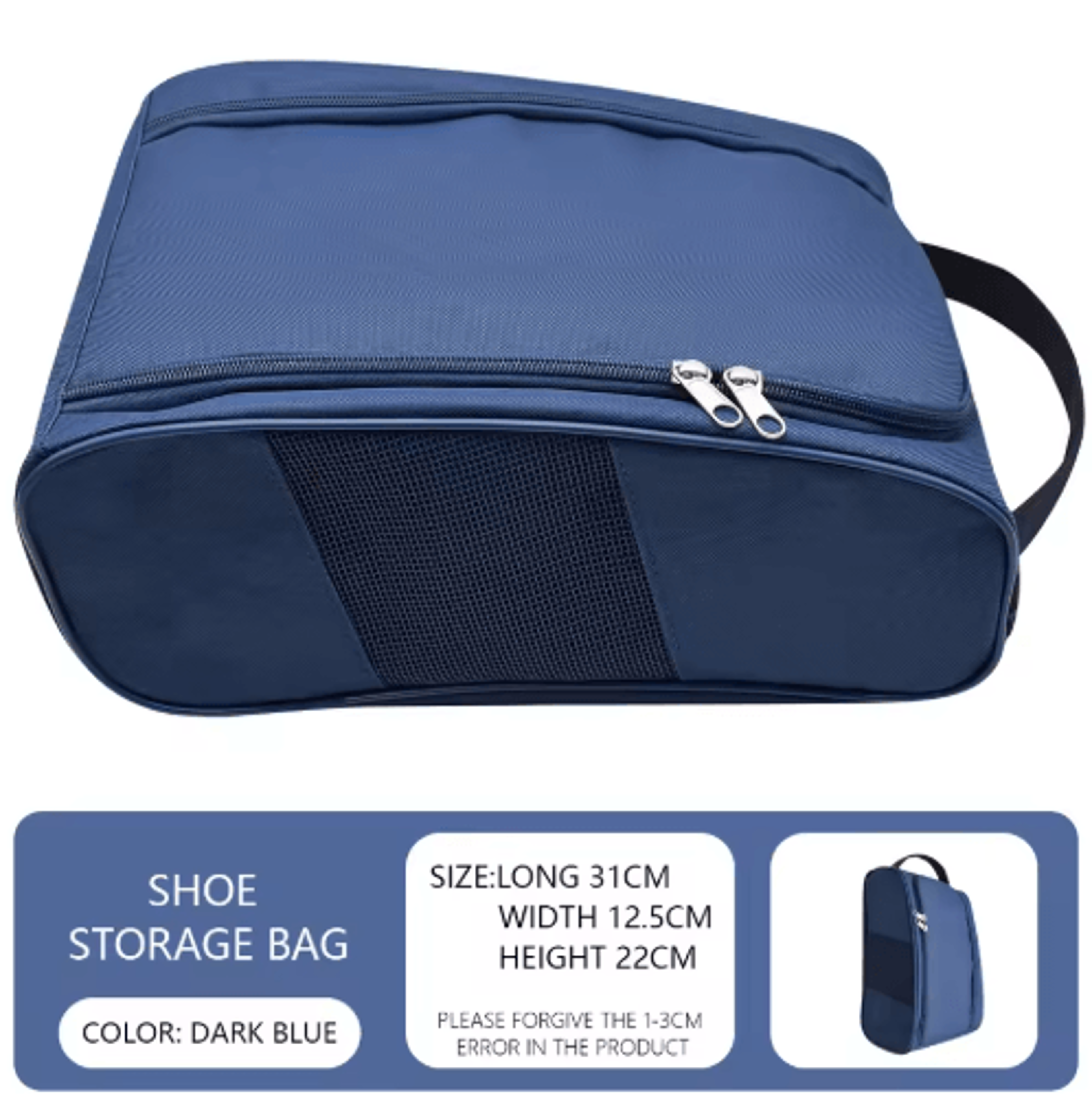Breathable Golf Shoe Bag  Portable Sports Shoe Storage Bag With Carry Handle 5