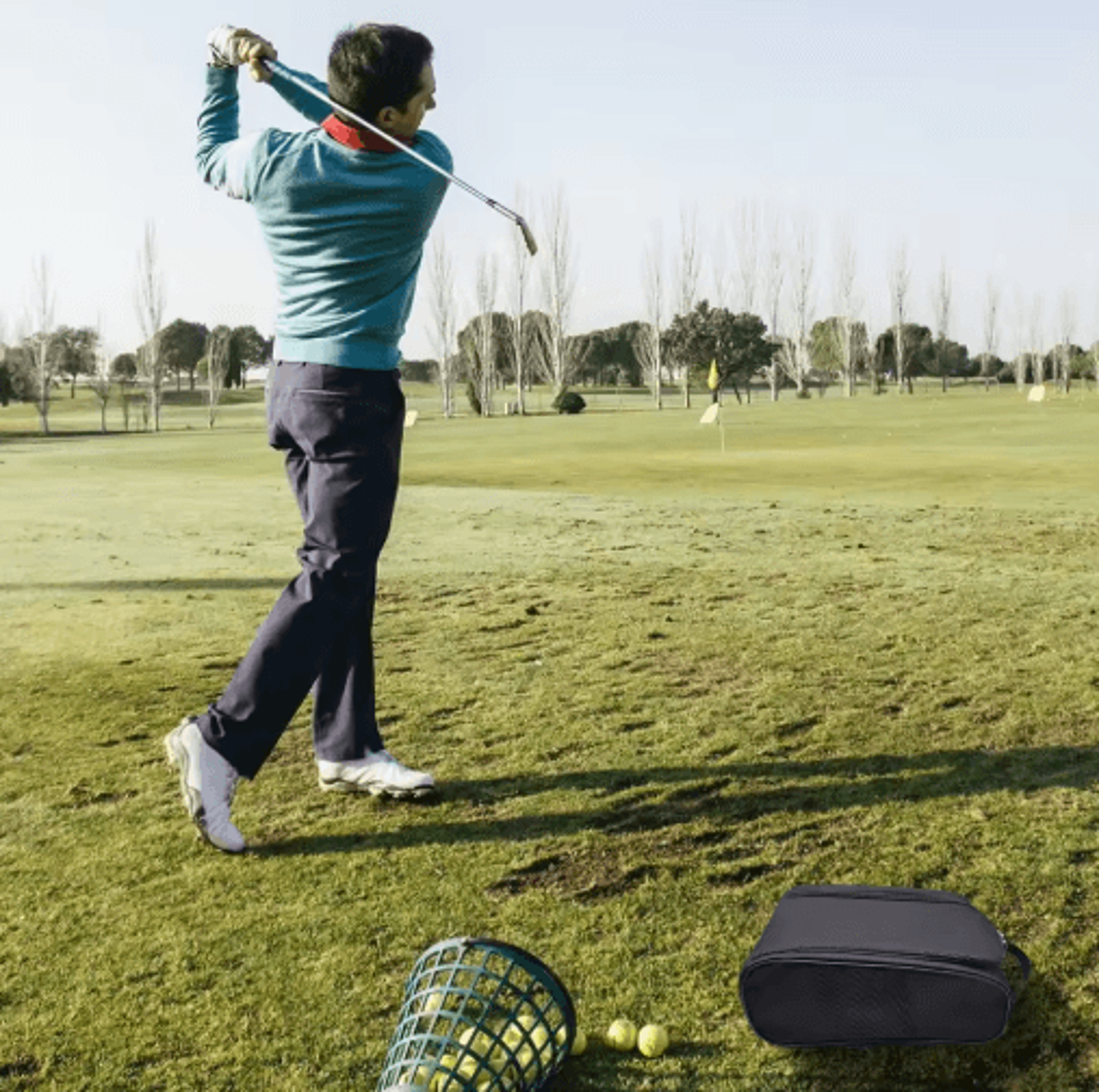 Breathable Golf Shoe Bag  Portable Sports Shoe Storage Bag With Carry Handle 7
