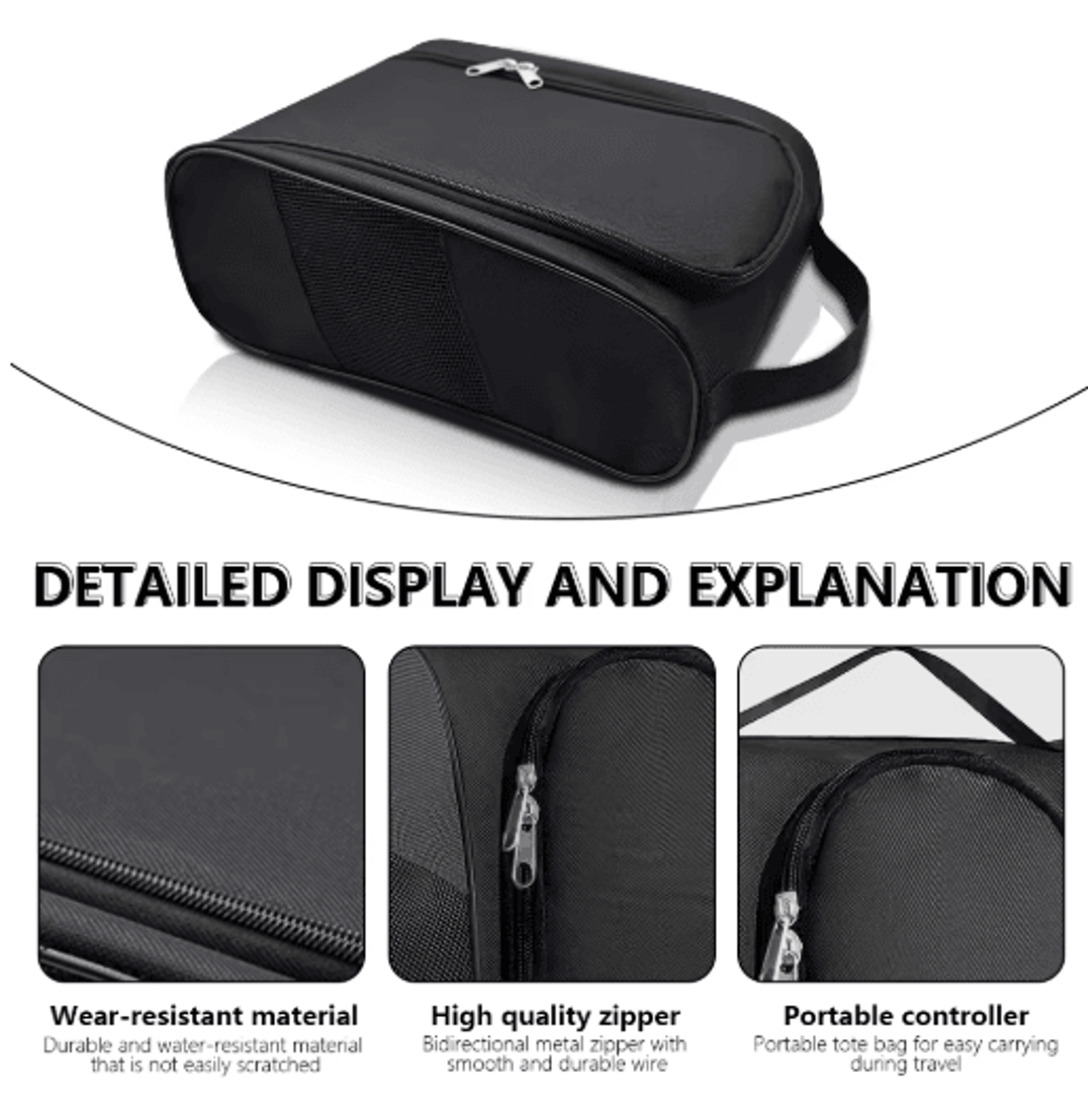 Breathable Golf Shoe Bag  Portable Sports Shoe Storage Bag With Carry Handle 9