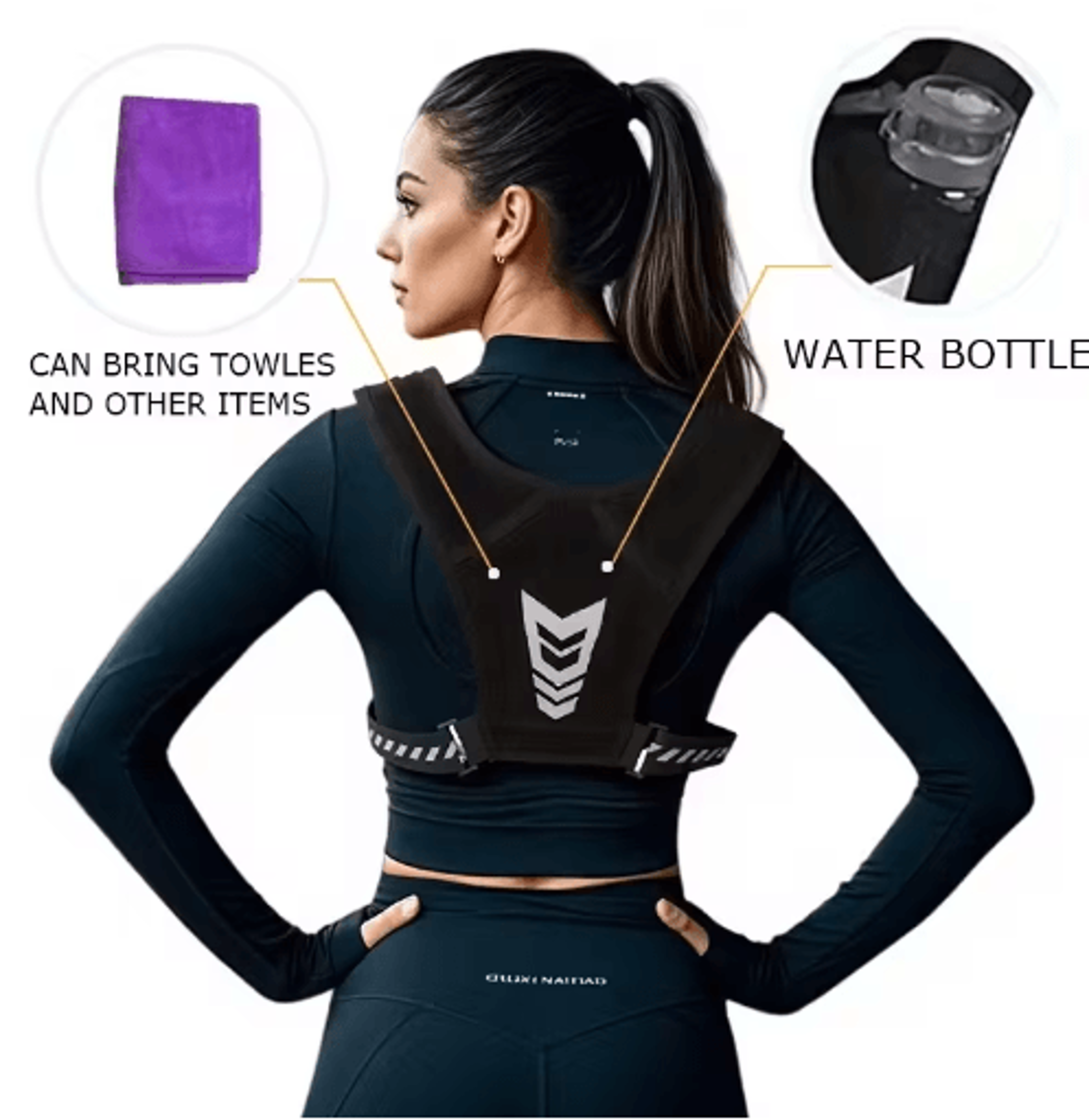 Adjustable Weighted Training Vest  Breathable Fitness Vest With Reflective Strips 2
