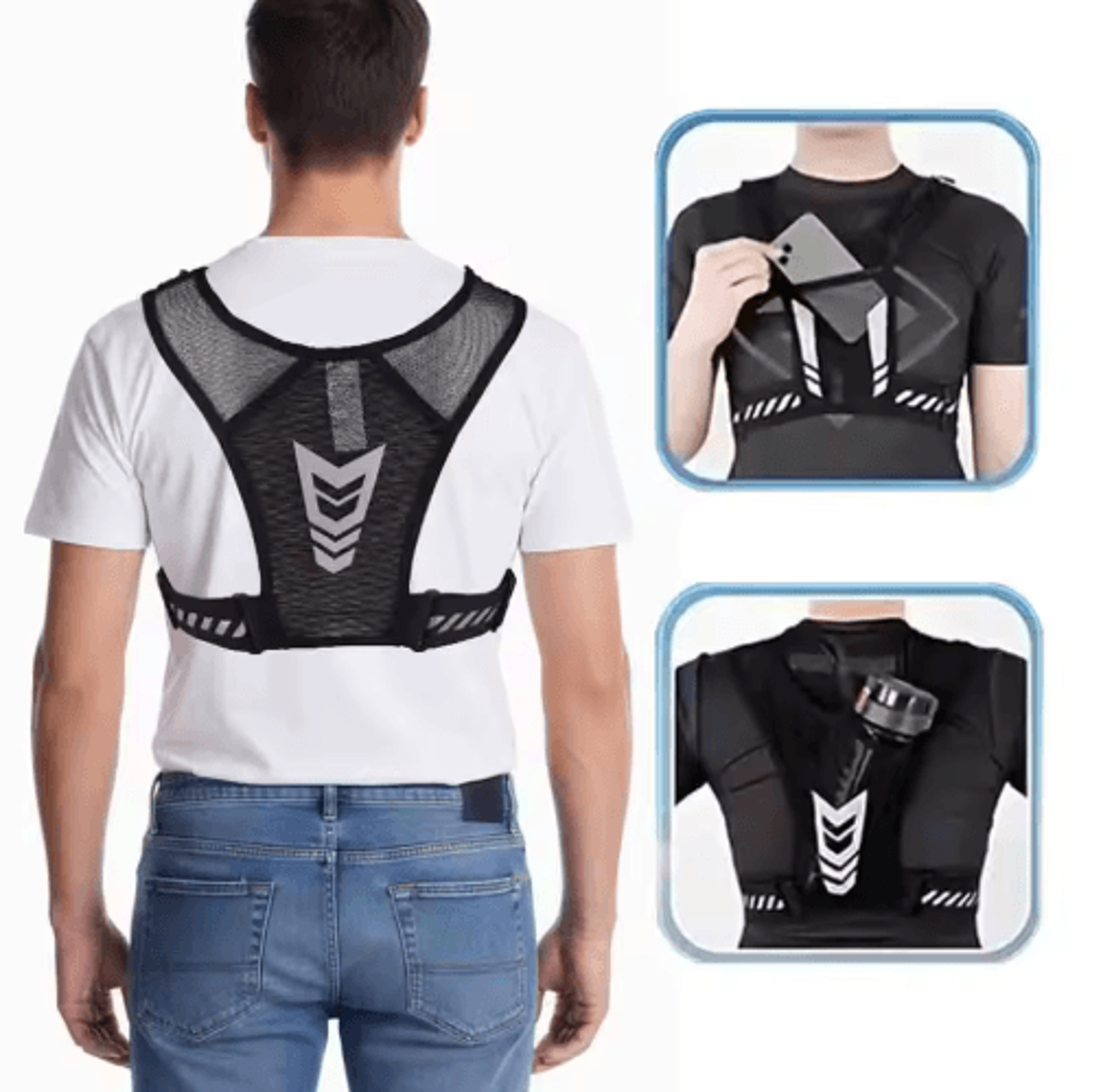 Adjustable Weighted Training Vest  Breathable Fitness Vest With Reflective Strips 4