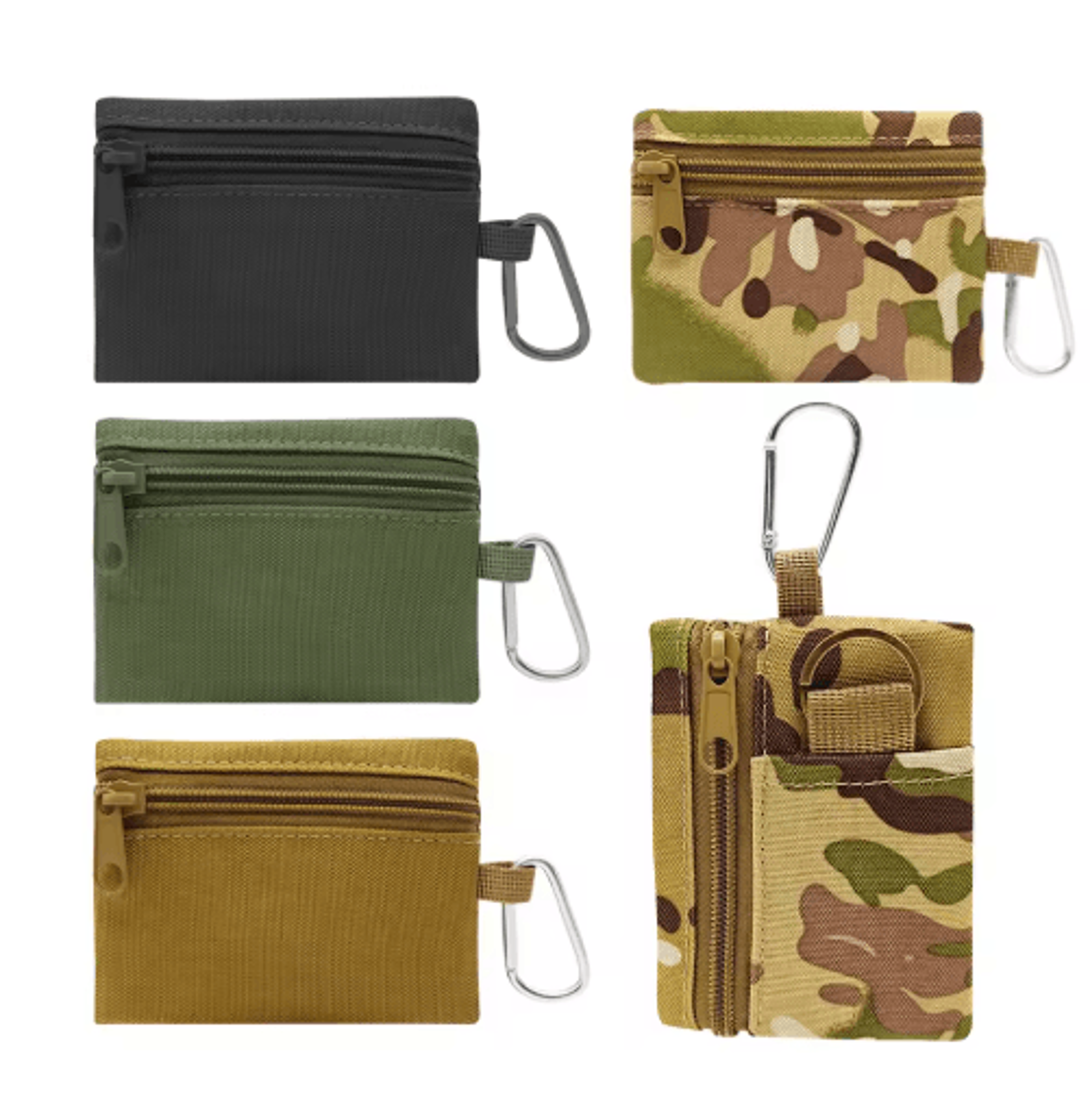 EDC Wallet MOLLE Pouch Mini Tactical Wallet Zipper Utility Pouch Key Card Holder 4