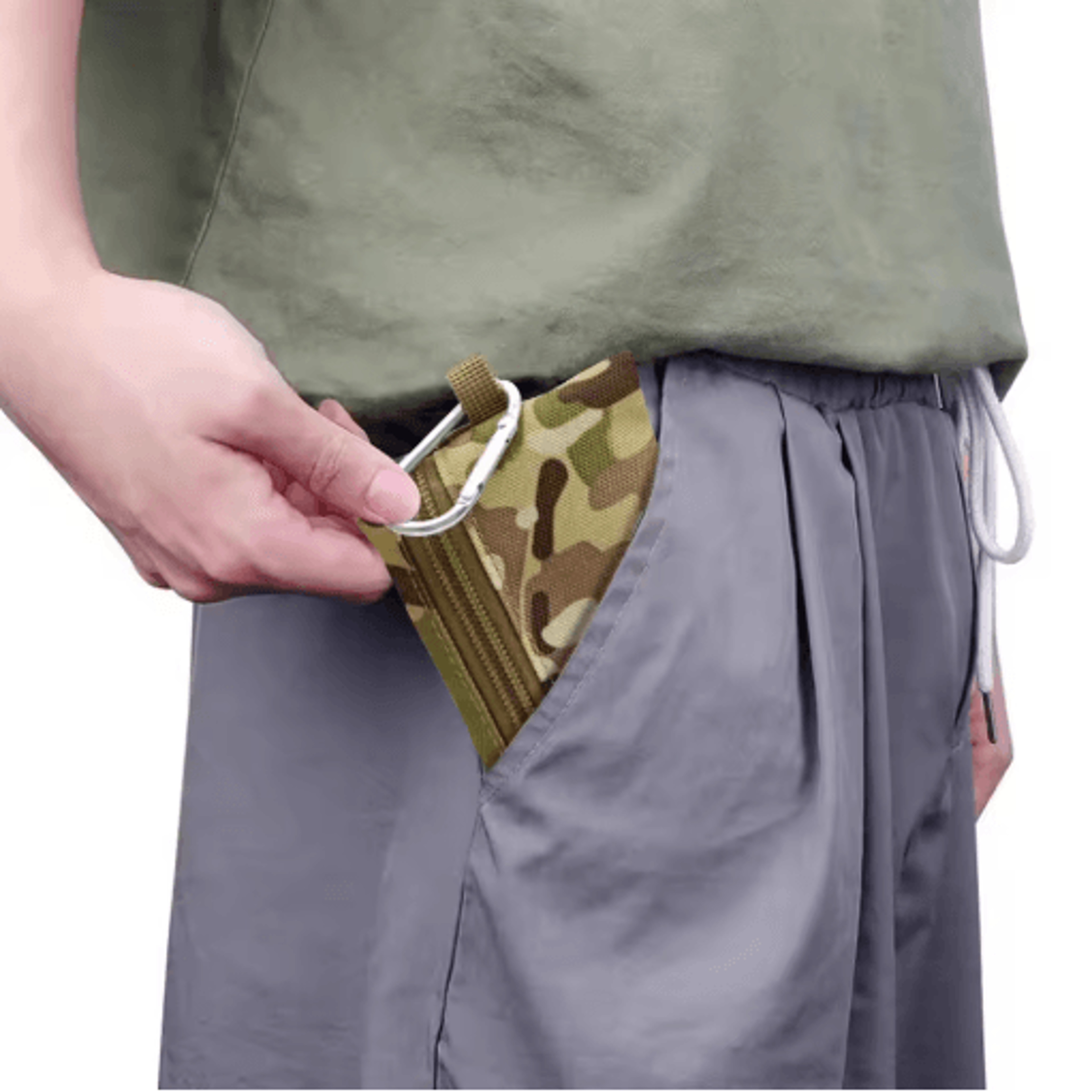 EDC Wallet MOLLE Pouch Mini Tactical Wallet Zipper Utility Pouch Key Card Holder 6
