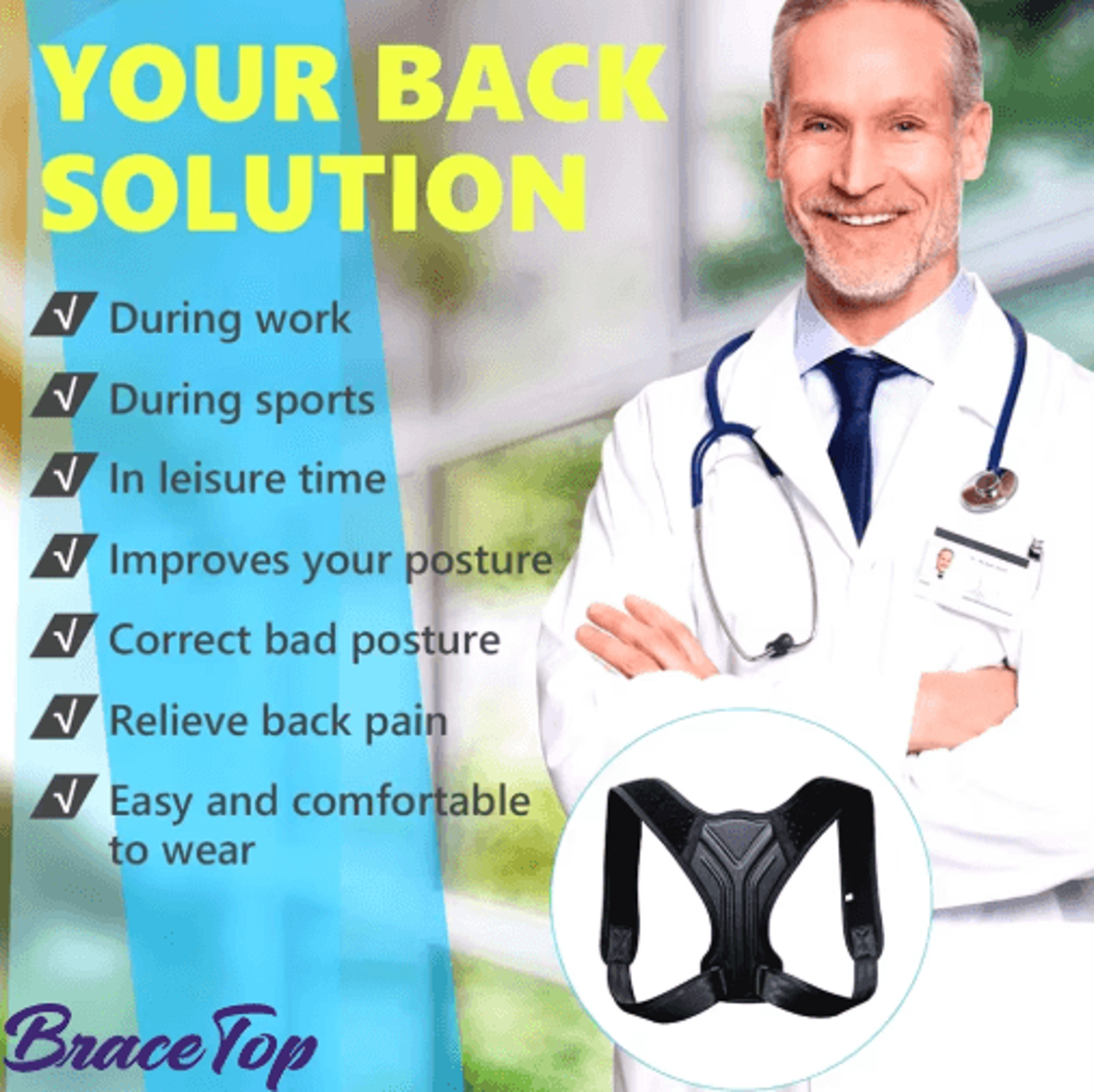 Adjustable Upper Back Posture Support Belt  Clavicle And Shoulder Brace For Home Office  Sports 4