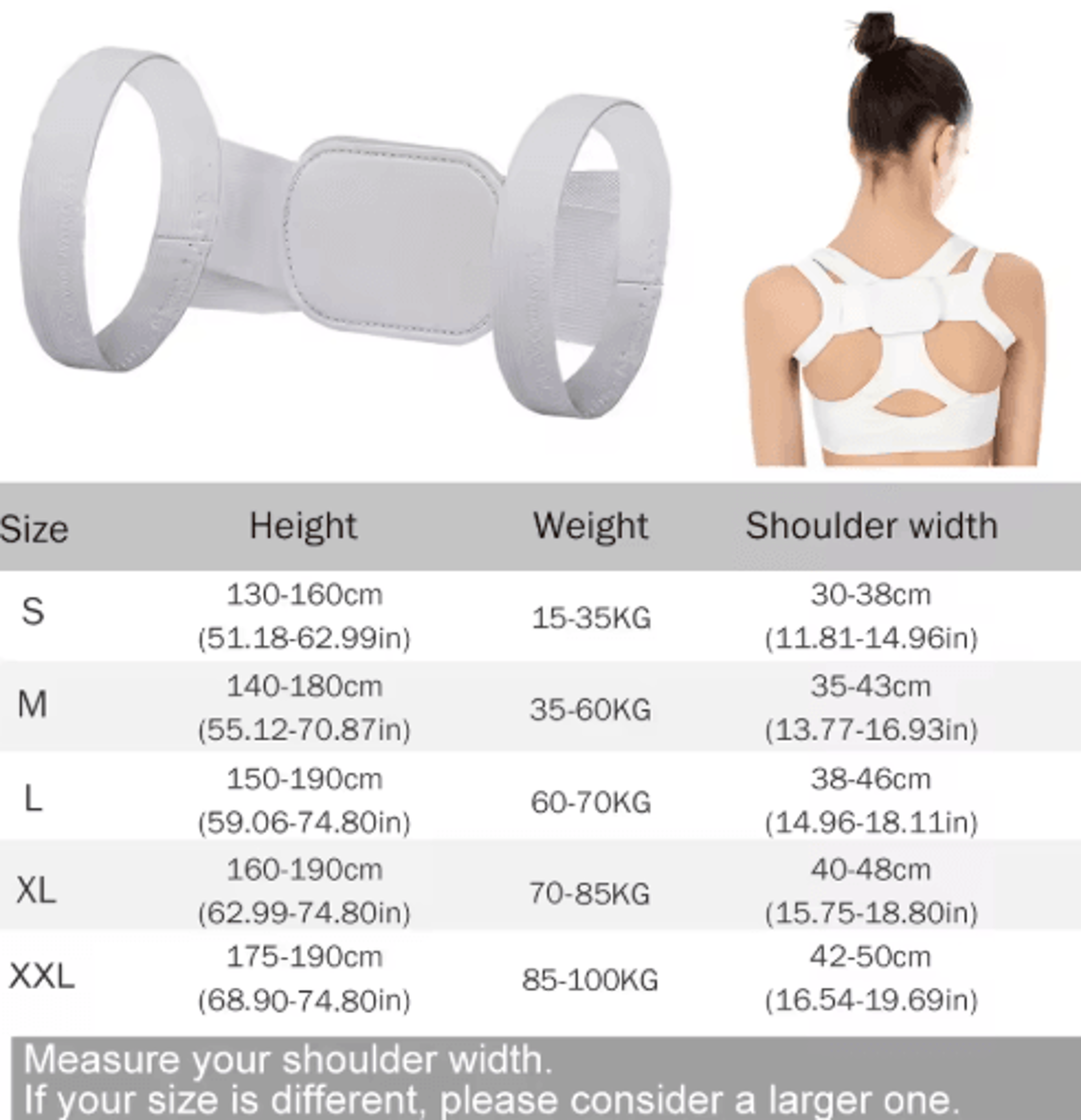 Adjustable Back  Shoulder Posture Support Brace  Spine Alignment Belt For Adults  Children SXXL 1
