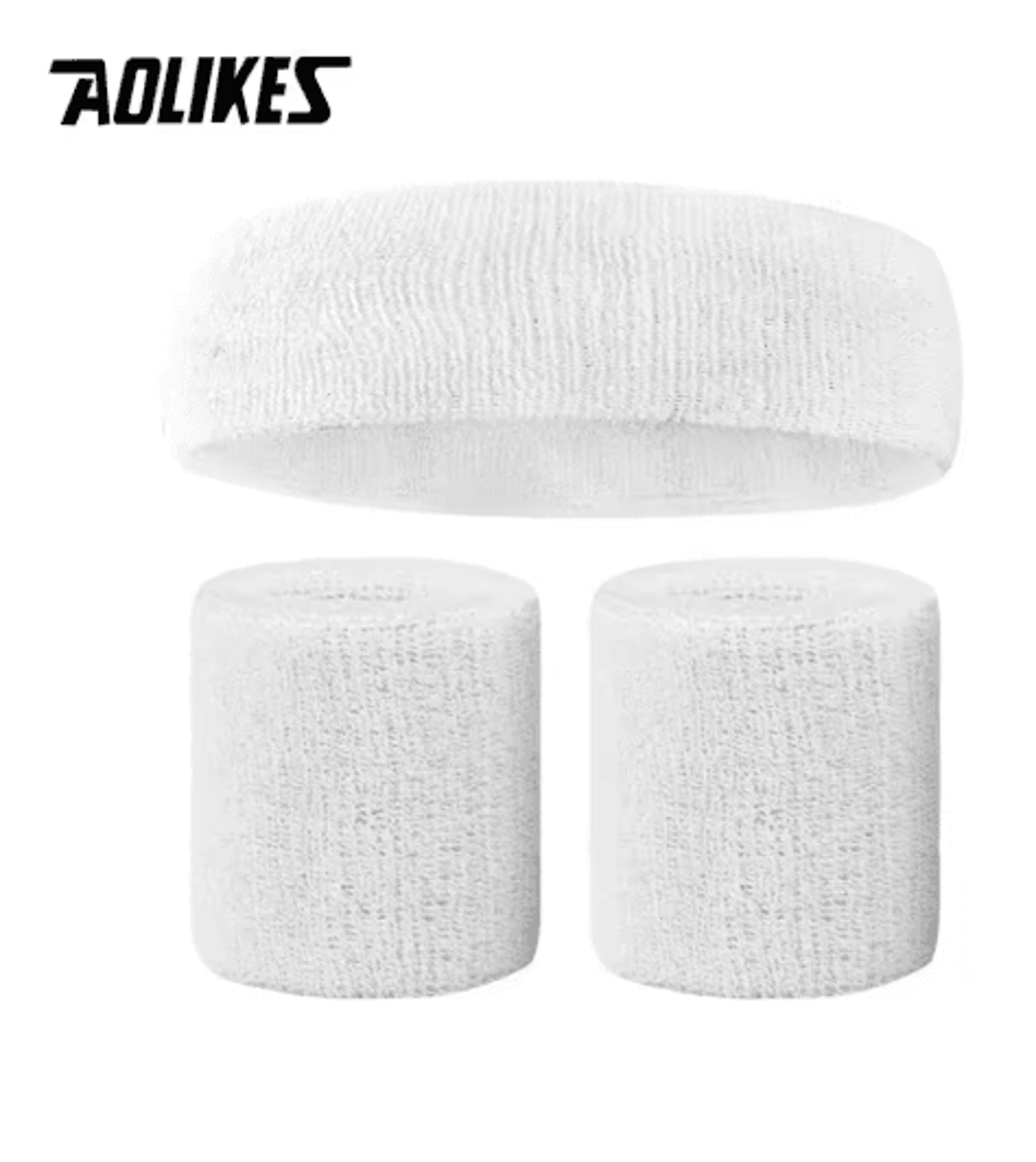 AOLIKES Sports Sweatband Set  Terry Cloth Headband  Wristbands MoistureWicking Sweat Absorbing Gear 13