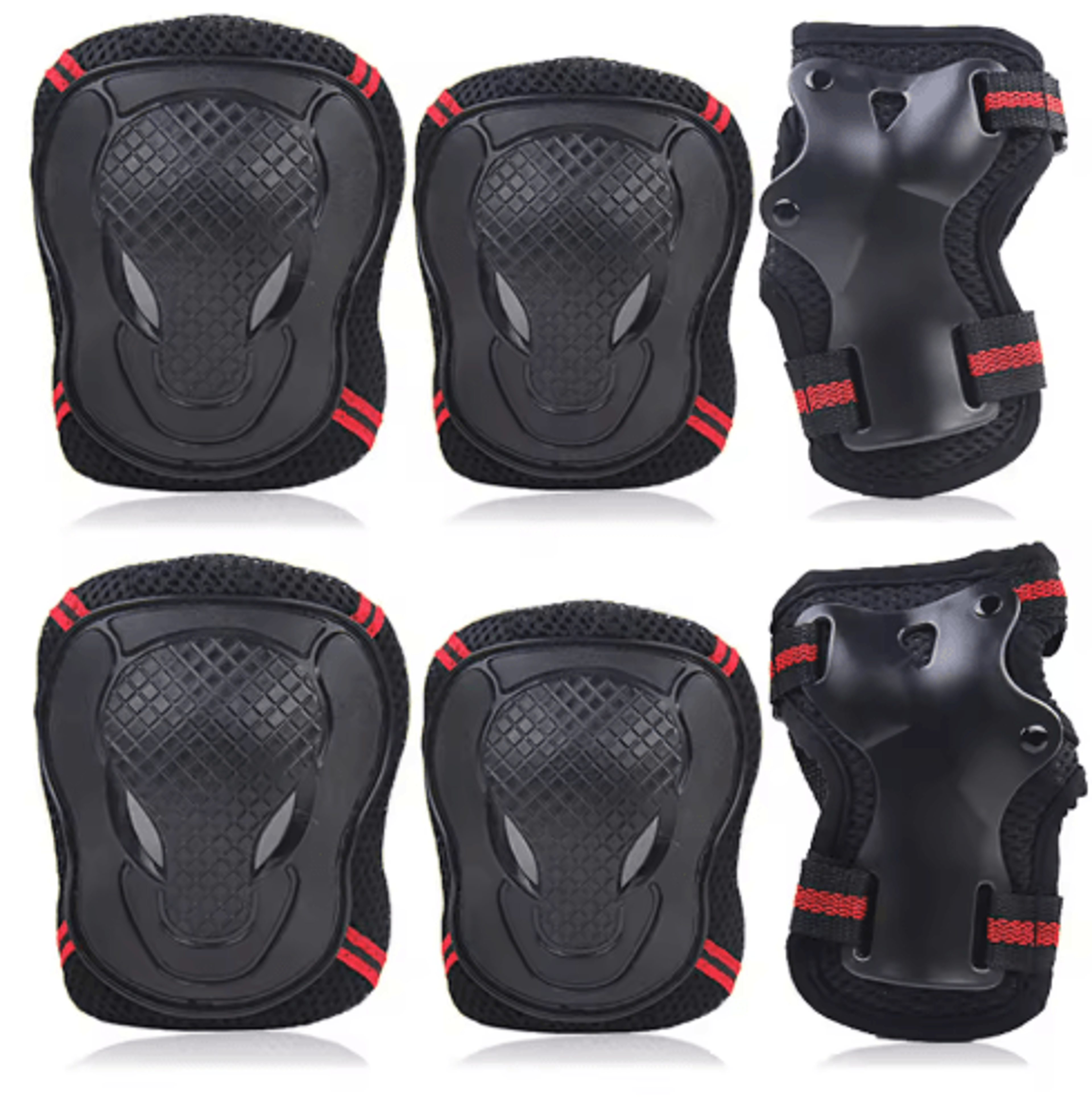 6Piece Knee  Elbow Pads Set With Wrist Guards  MultiSport Protective Gear For Kids  Adults 2