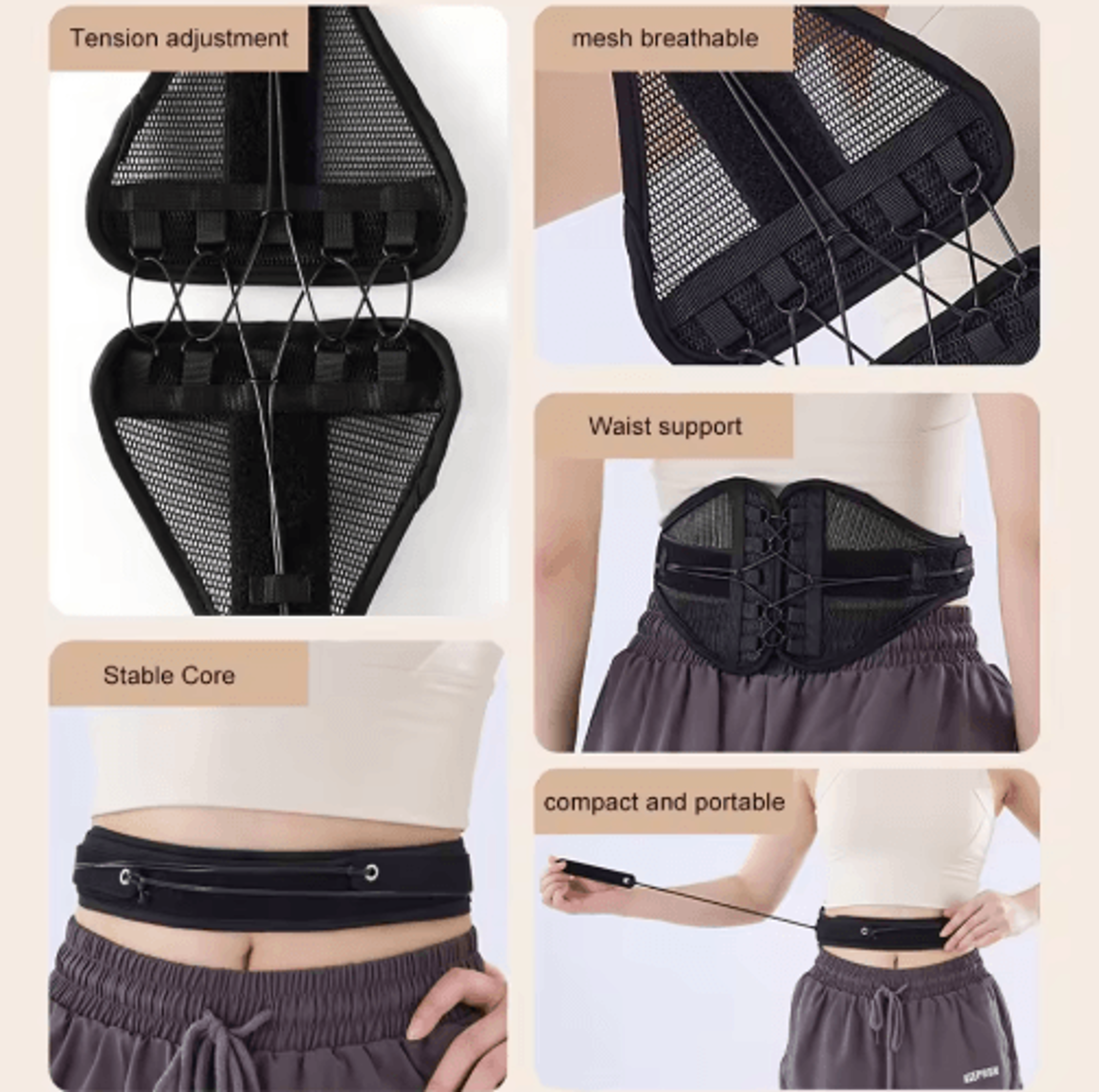 Adjustable Lower Back Brace With Pulley System  Lumbar Support Belt For Men  Women 4