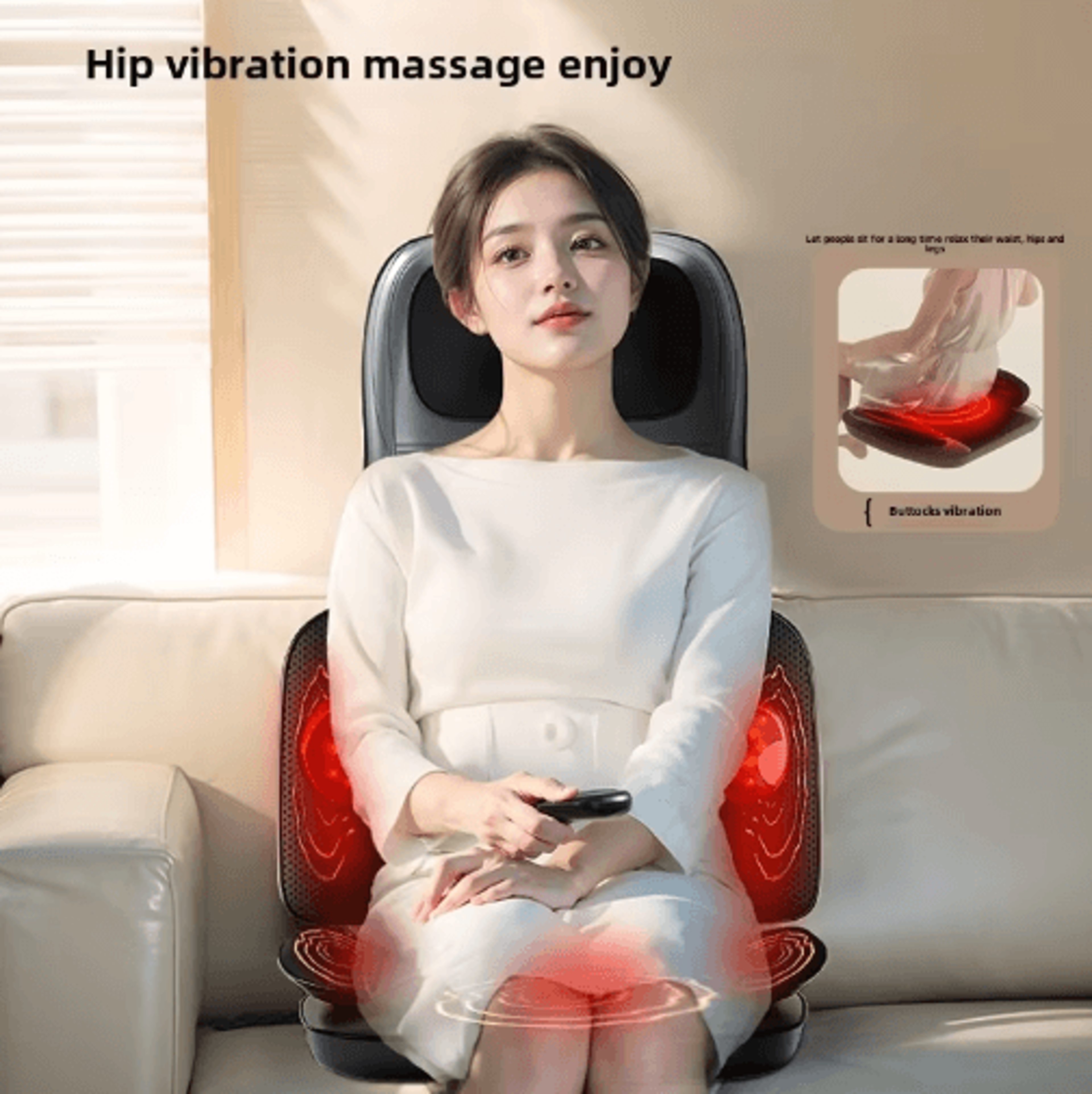 Full Body Massage Seat Cushion With Heat  Vibration Heated Back Massager Chair Pad 1