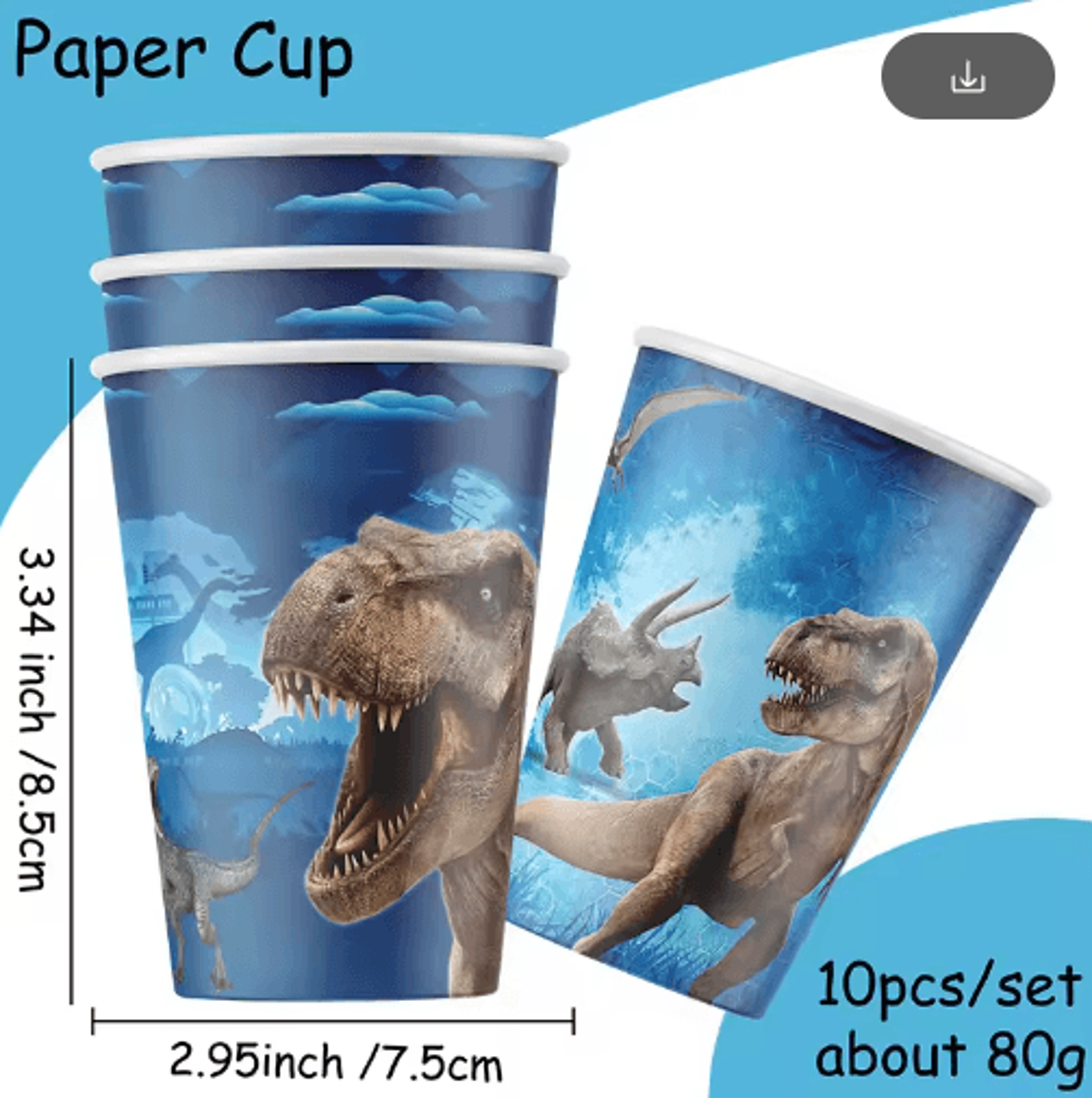 Jurassic Dinosaur Party Tableware Set With Plates Cups And Napkins 22