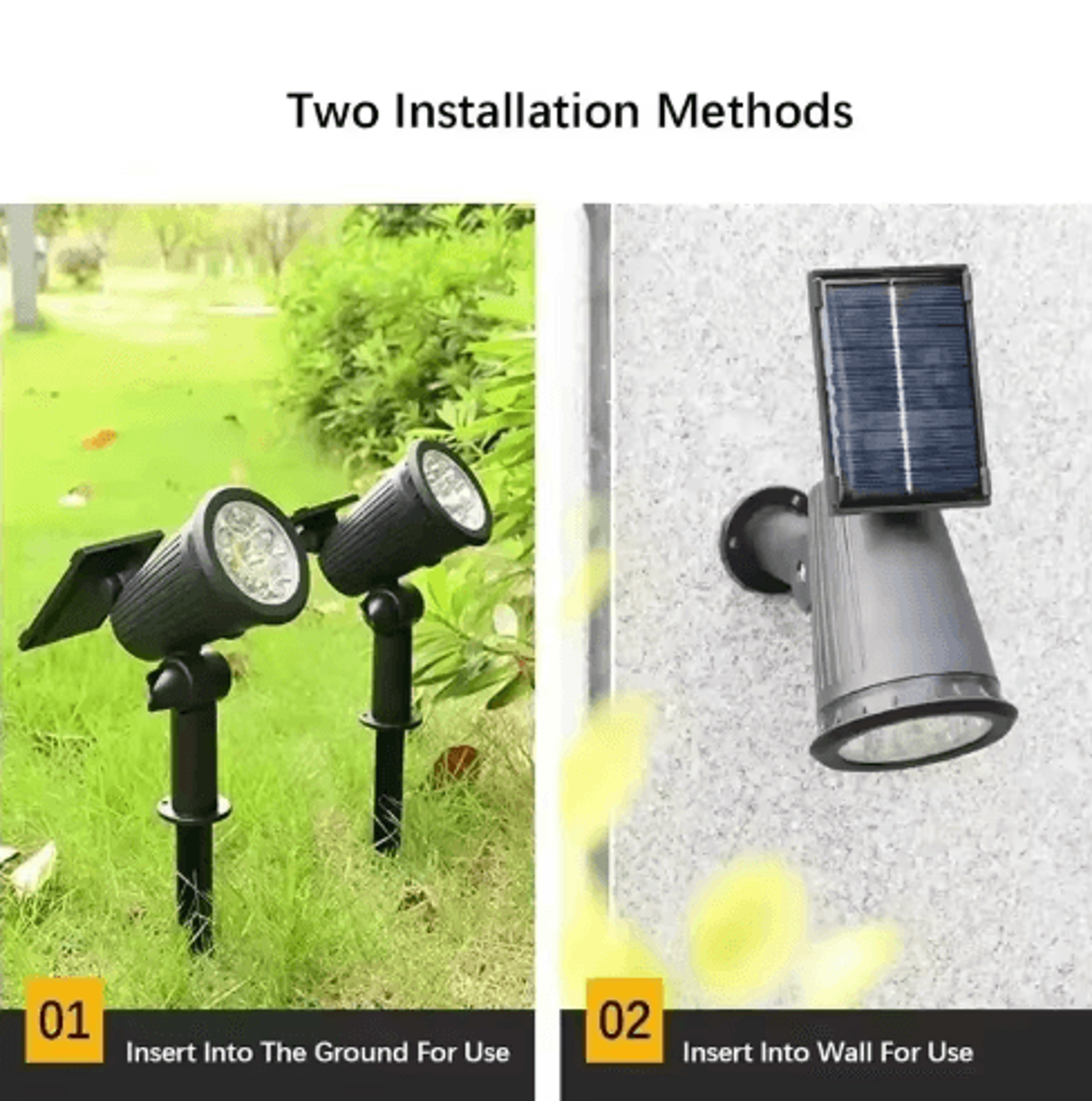 9LED Solar Spotlights With Adjustable Brightness For Outdoor Lighting 5